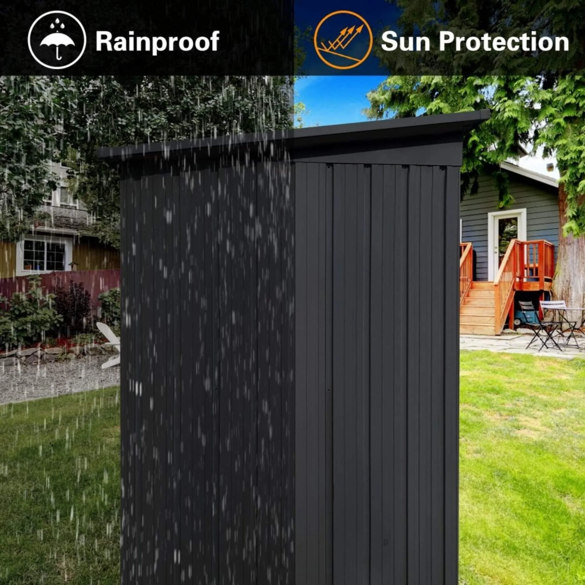 [04X06FT] Alora Premium Small Outdoor Metal Garden Storage Shed (SAK67084) - Image 4