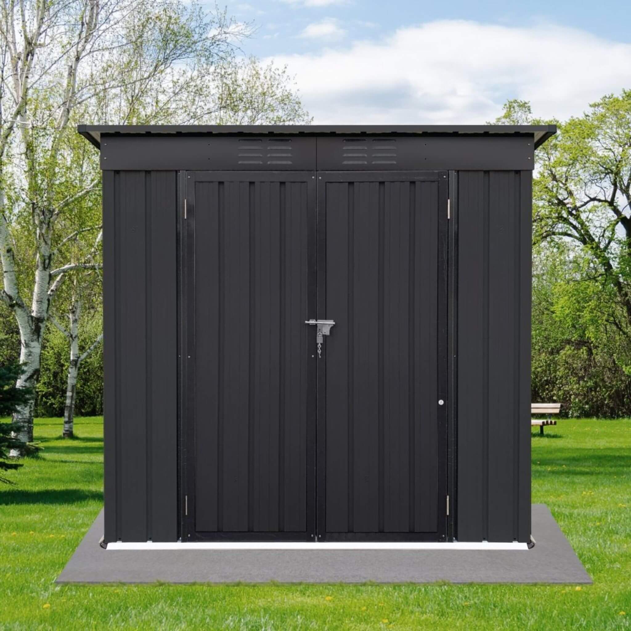 [04X06FT] Alora Premium Small Outdoor Metal Garden Storage Shed (SAK67084) - Image 6