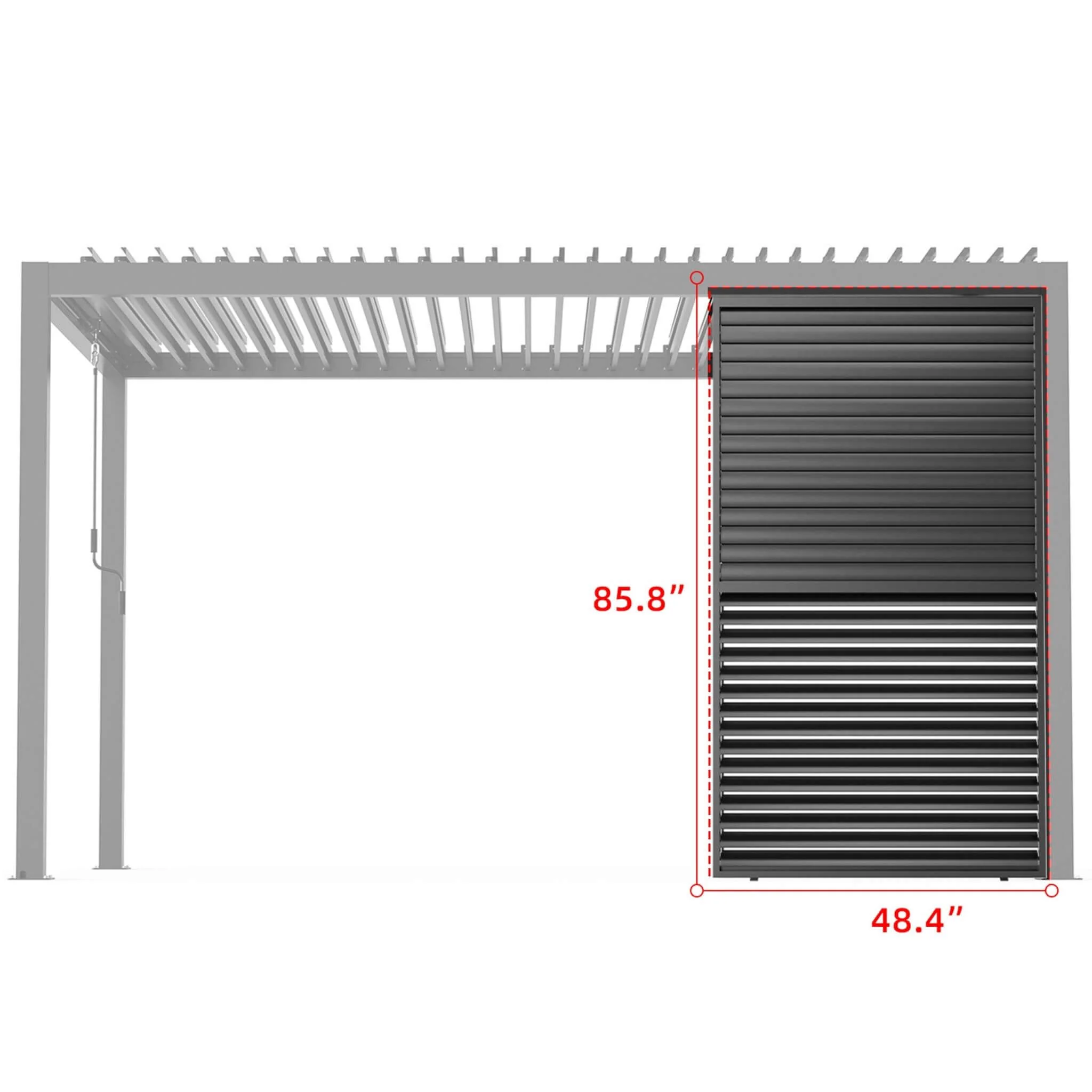 [04X07FT] Alora Premium Adjustable Aluminum Louvered Pergola With Side Wall Panel (SAK25458) - Image 10