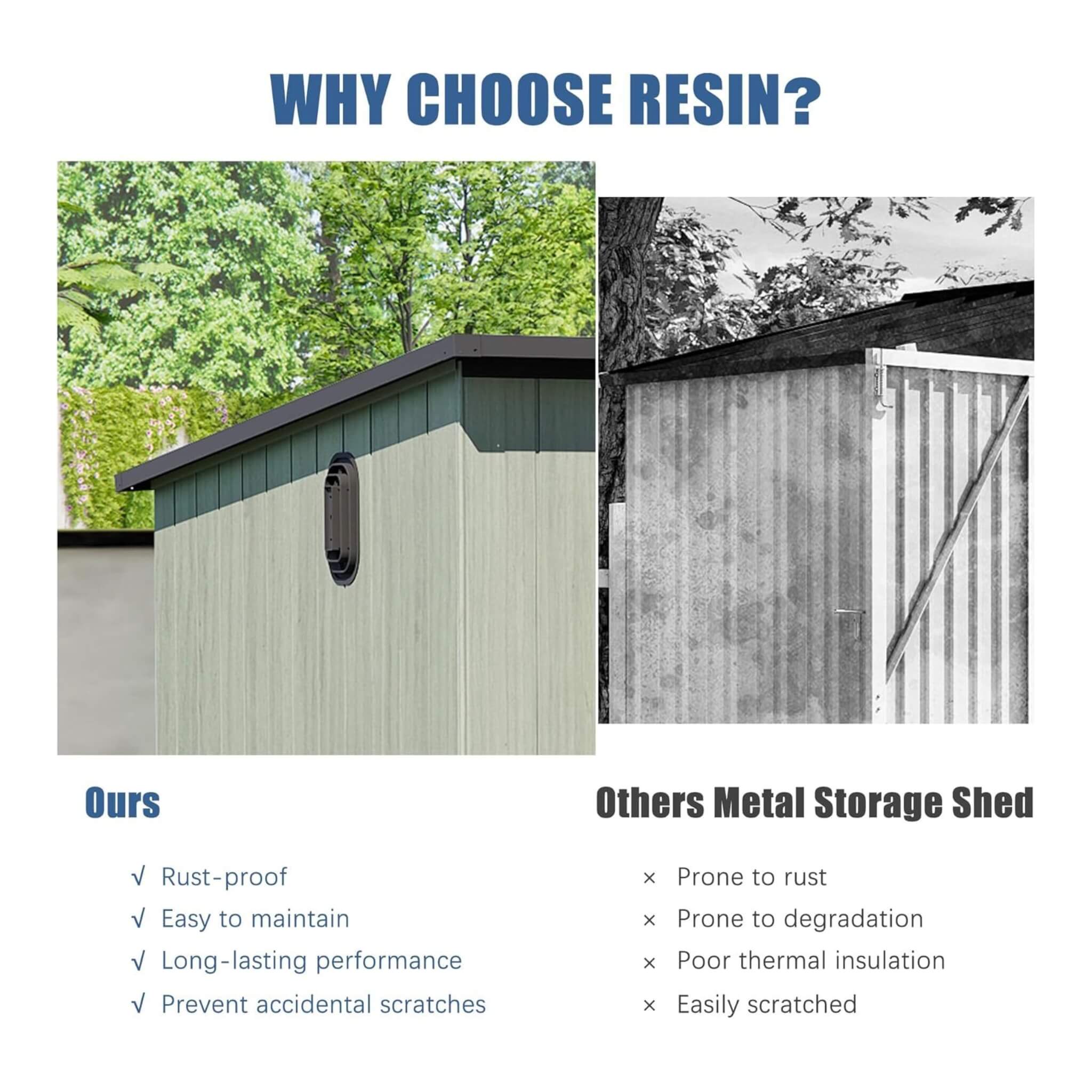 [06X08FT] Alora Outdoor Resin Storage Shed With Lockable Double Doors And Sloping Roof (SAK73286) - Image 6