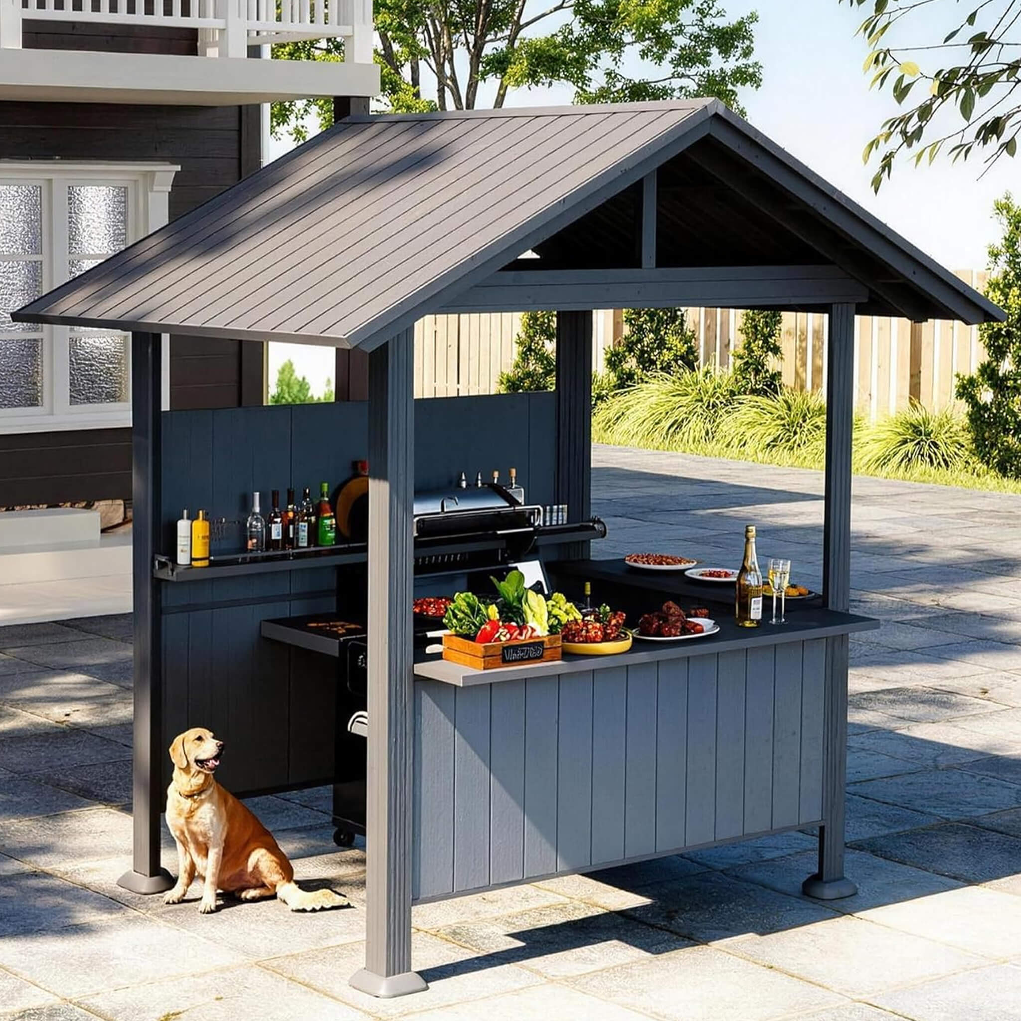 [06X09FT] Alora Heavy-Duty Gable Roof Hardtop Grill Gazebo (SAK49731) - Image 10
