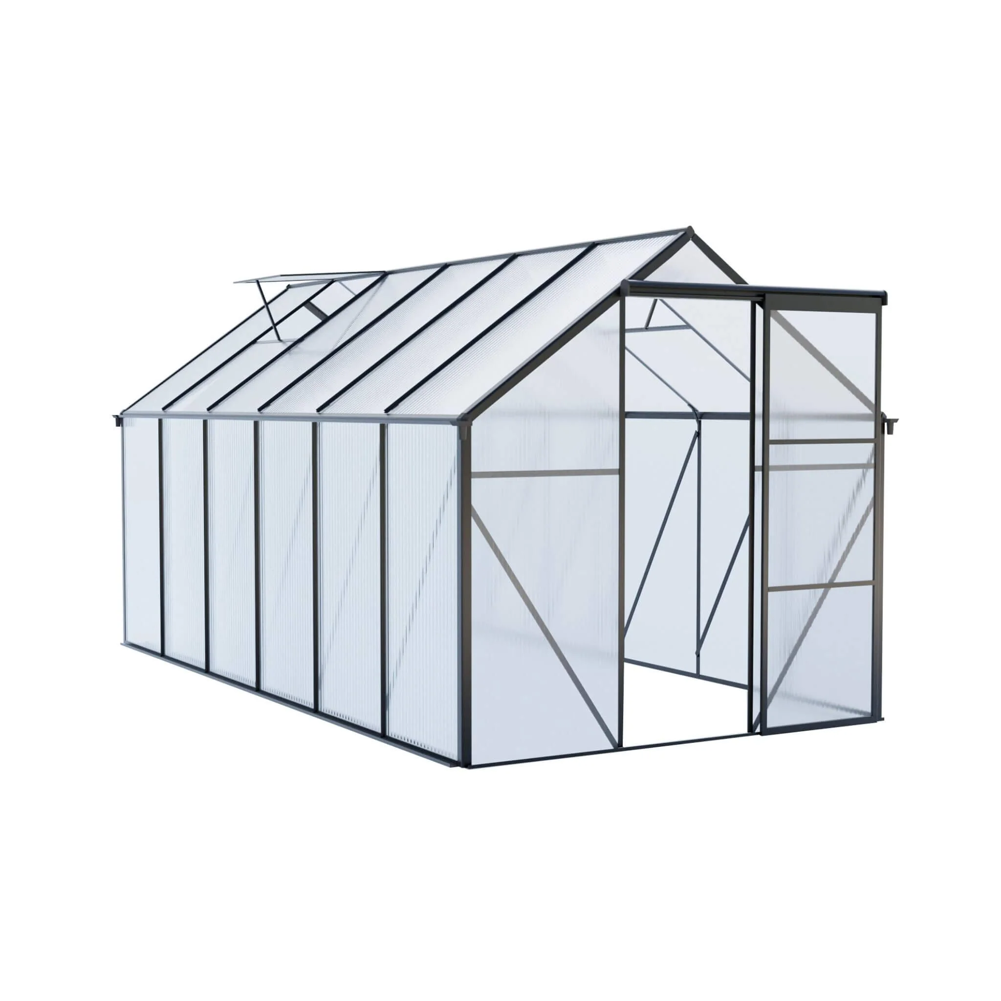 [06X12FT] Alora Heavy-Duty Black Polycarbonate Greenhouse With Raised Base And Anchor (SAK92451) - Image 4