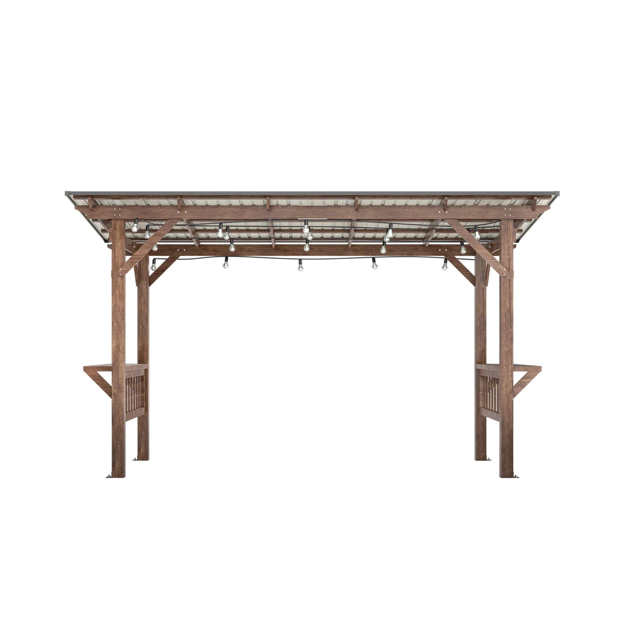 [06X13FT] Alora Durable Outdoor Hardtop BBQ Grill Shelter Gazebo With Shelves (SAK65420) - Image 13