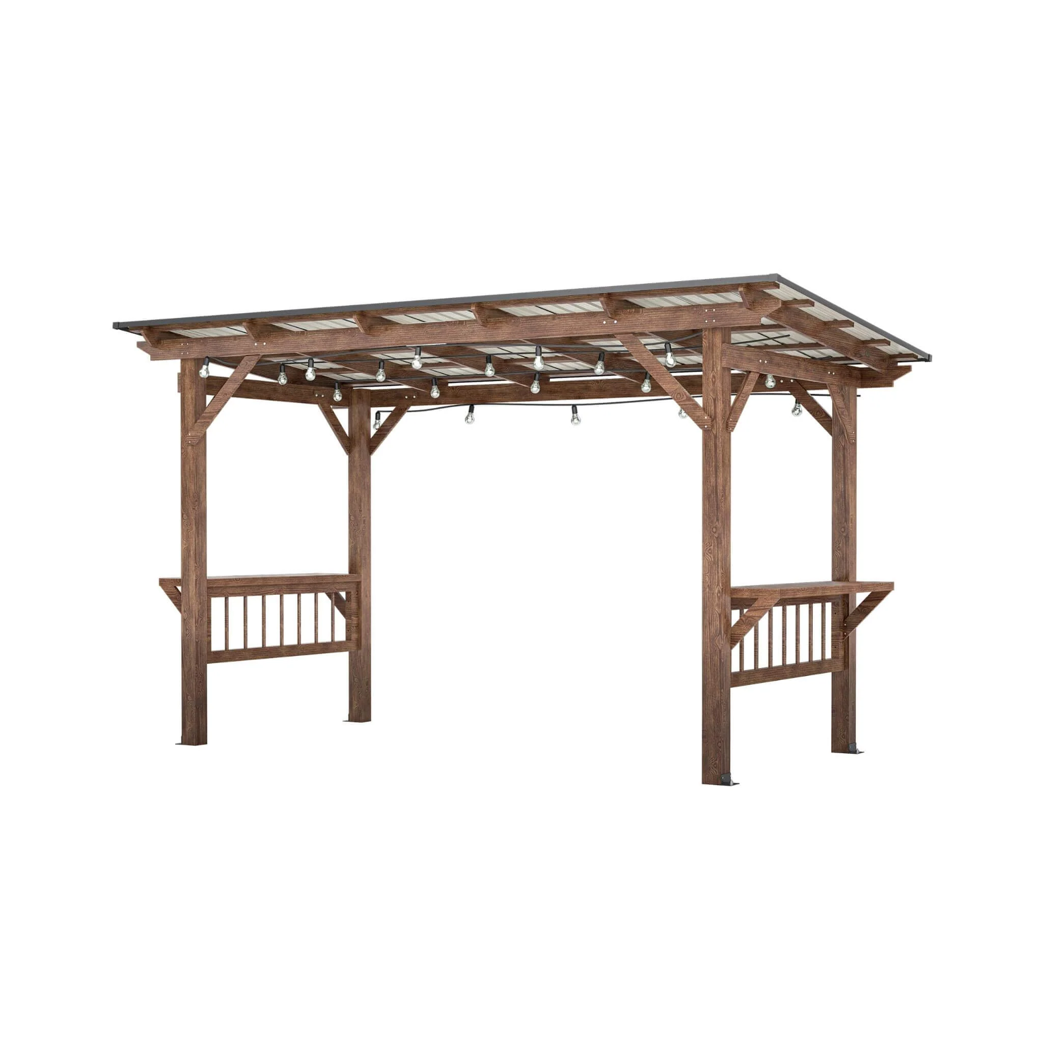 [06X13FT] Alora Durable Outdoor Hardtop BBQ Grill Shelter Gazebo With Shelves (SAK65420) - Image 3
