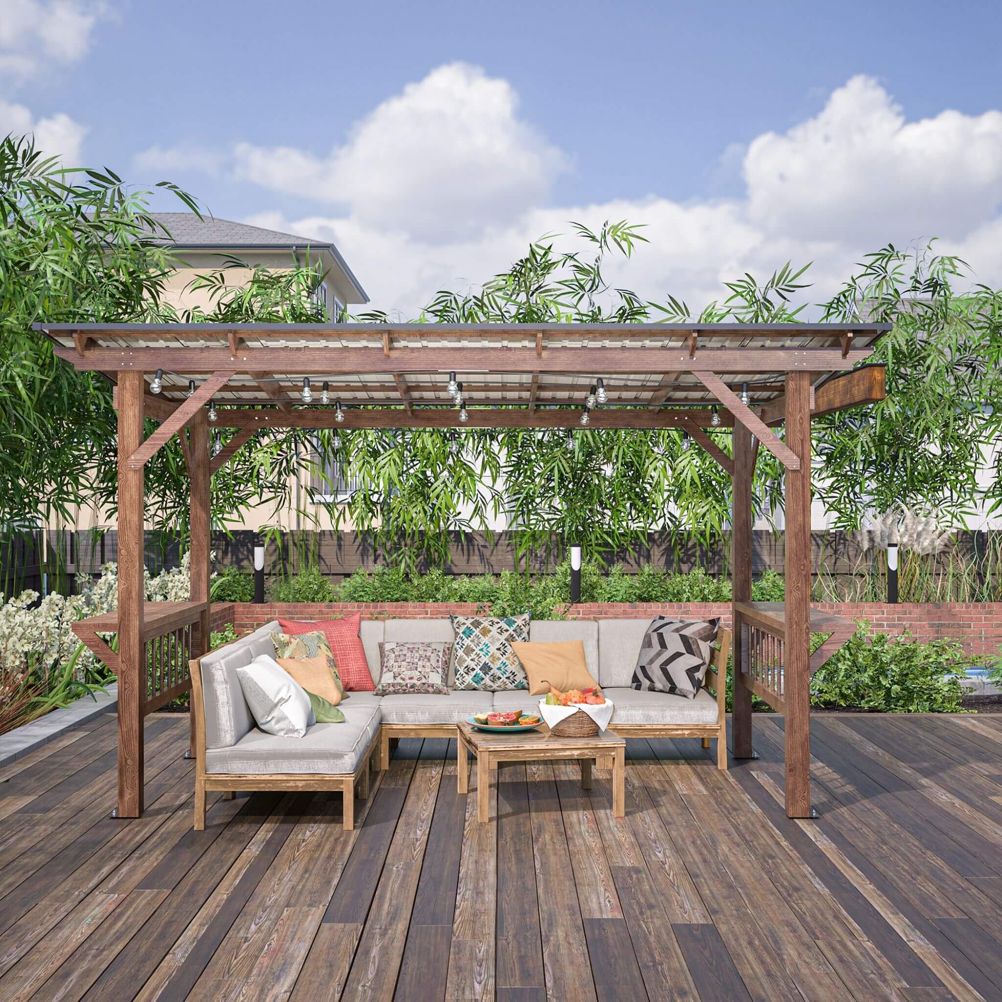 [06X13FT] Alora Durable Outdoor Hardtop BBQ Grill Shelter Gazebo With Shelves (SAK65420) - Image 7