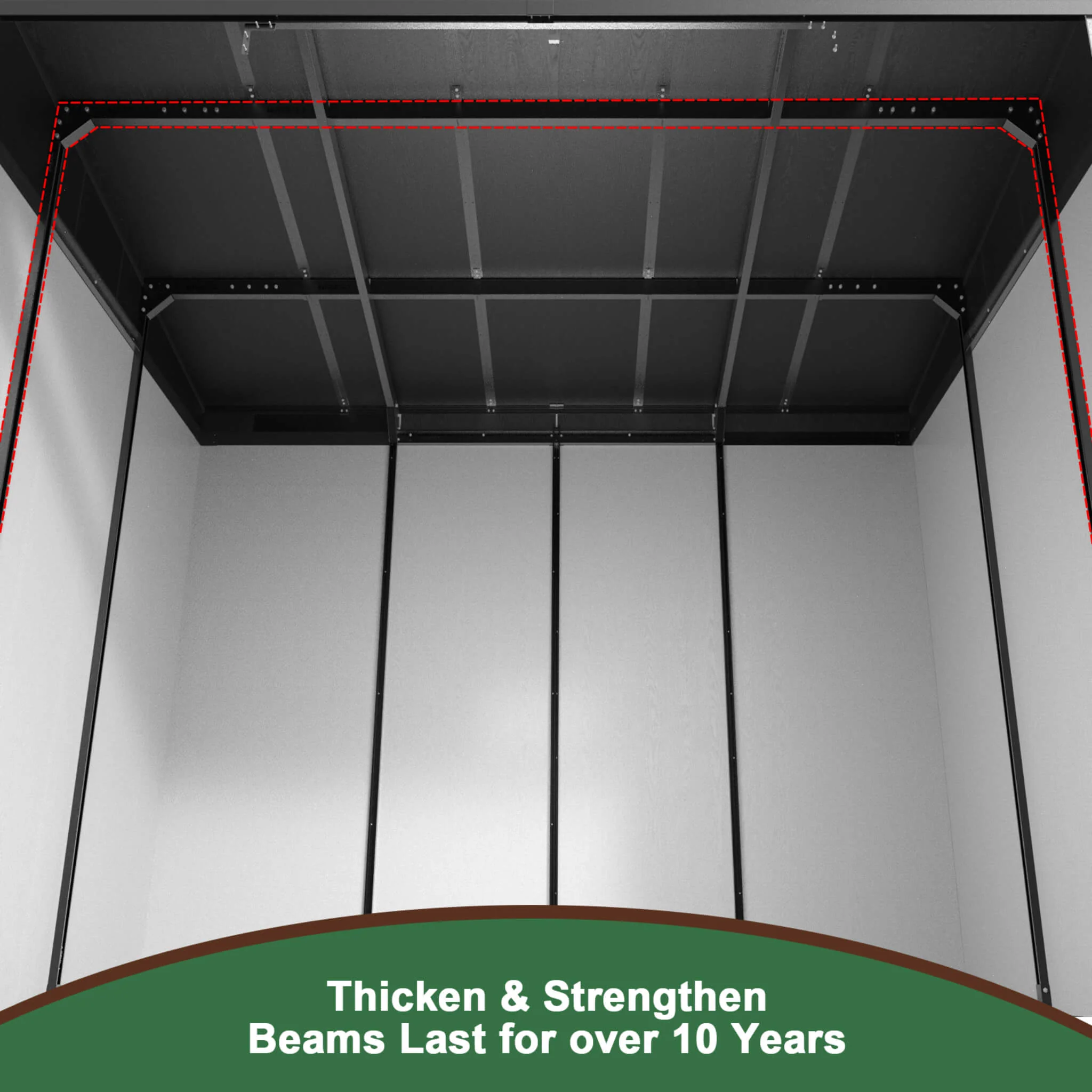 [07X10FT] Alora Heavy-Duty Weather-Resistant Steel-Reinforced Plastic Storage Shed With Floor (SAK93148) - Image 6