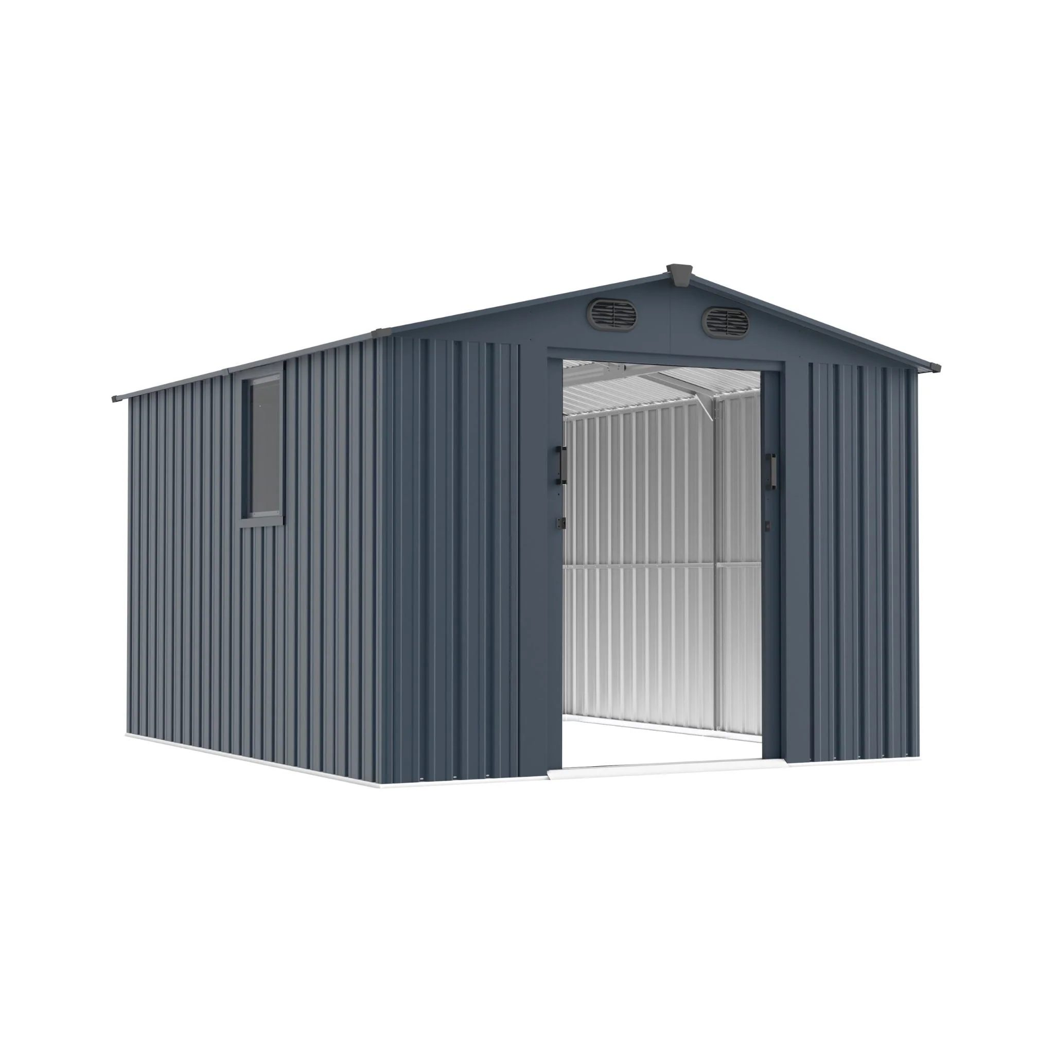 [08X10FT] Large Outdoor Metal Backyard Garden Storage Tool Shed With Window And Lockable Doors (SAK68140) - Image 7