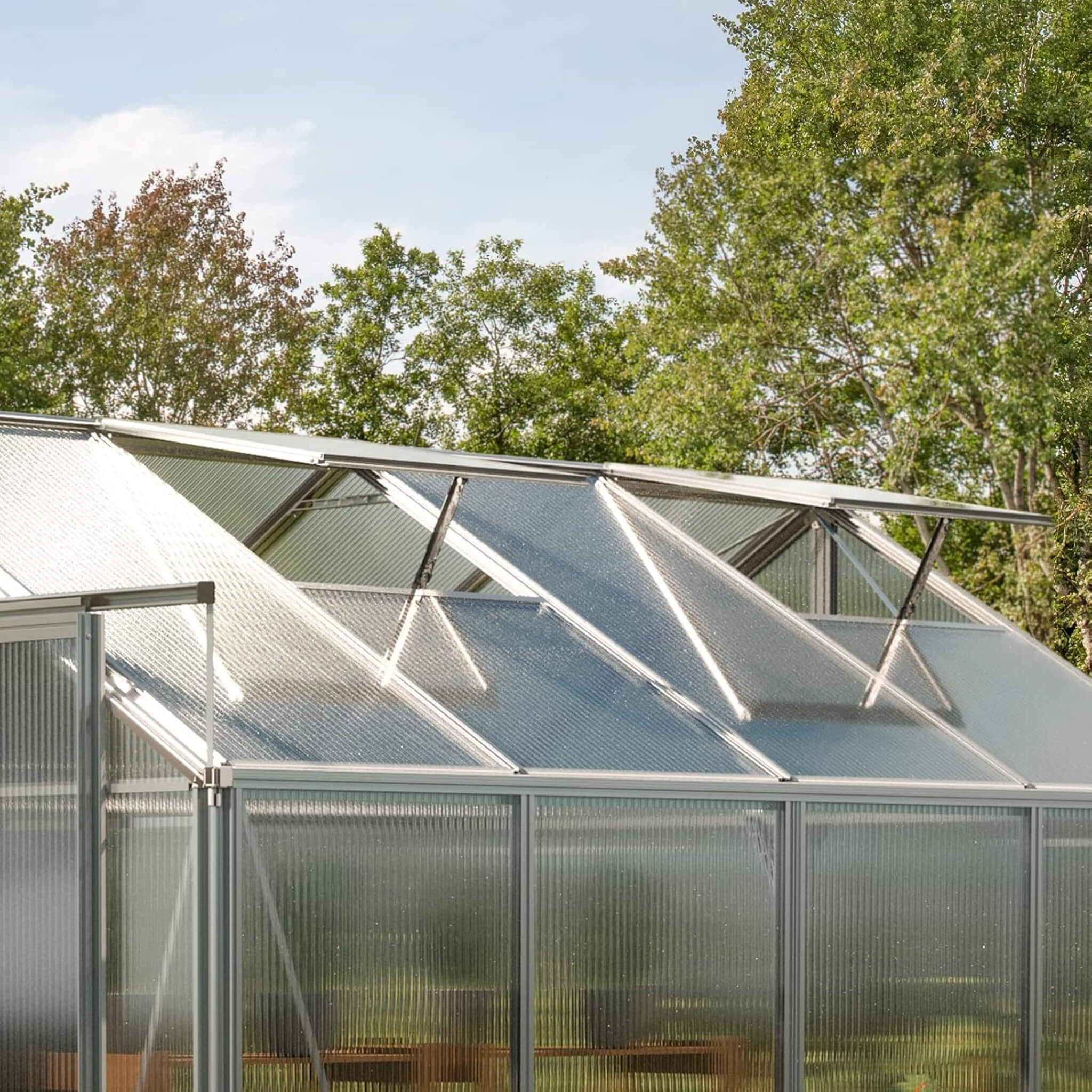 [08X12FT] Heavy-Duty Polycarbonate Outdoor Greenhouse With Aluminum Frame And Sliding Doors (SAK90426) - Image 5