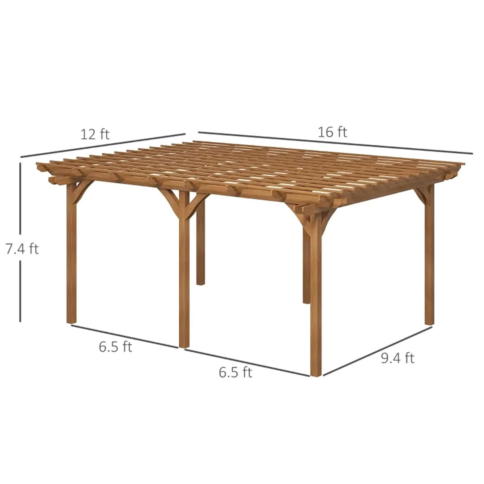 [09X12FT] Premium Outdoor Wooden Grape Trellis Pergola (SAK18579) - Image 10