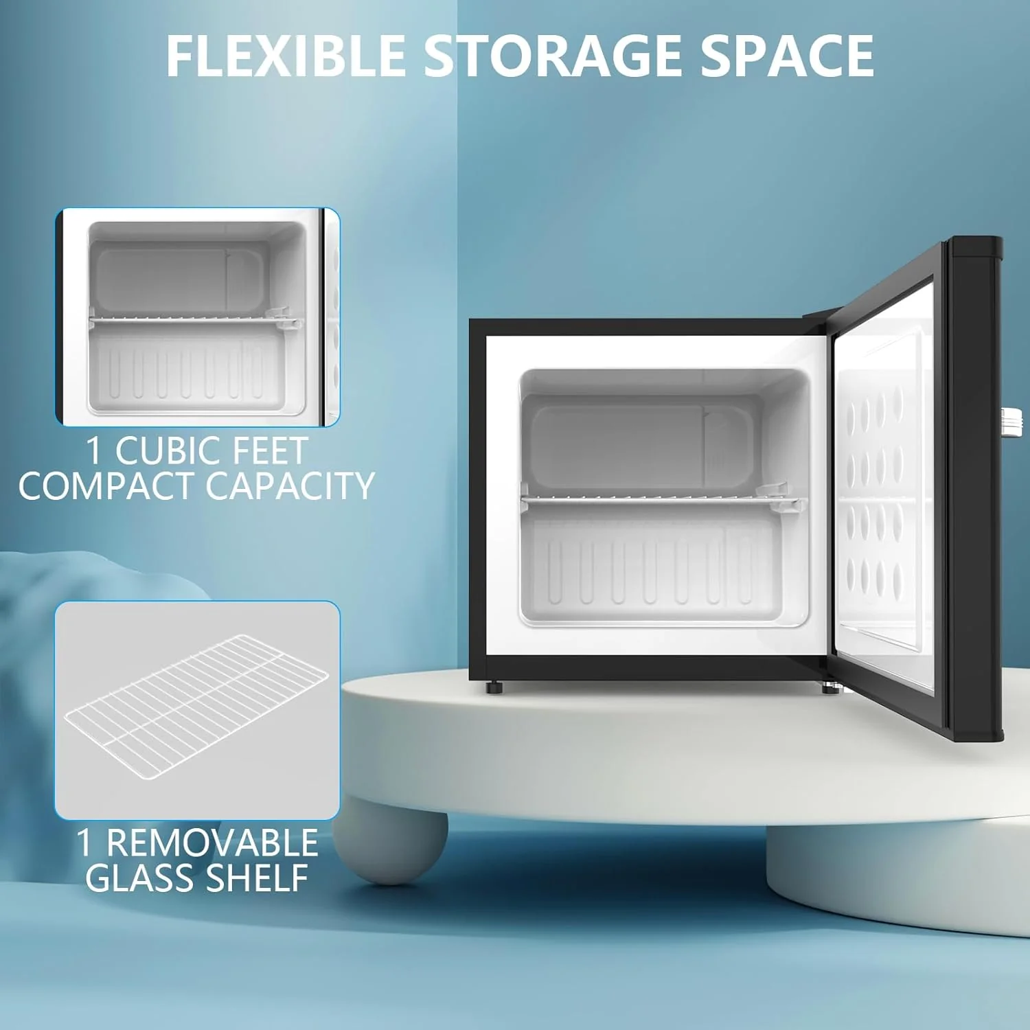 1.2 Cu.Ft Compact Mini Freezer - Image 5