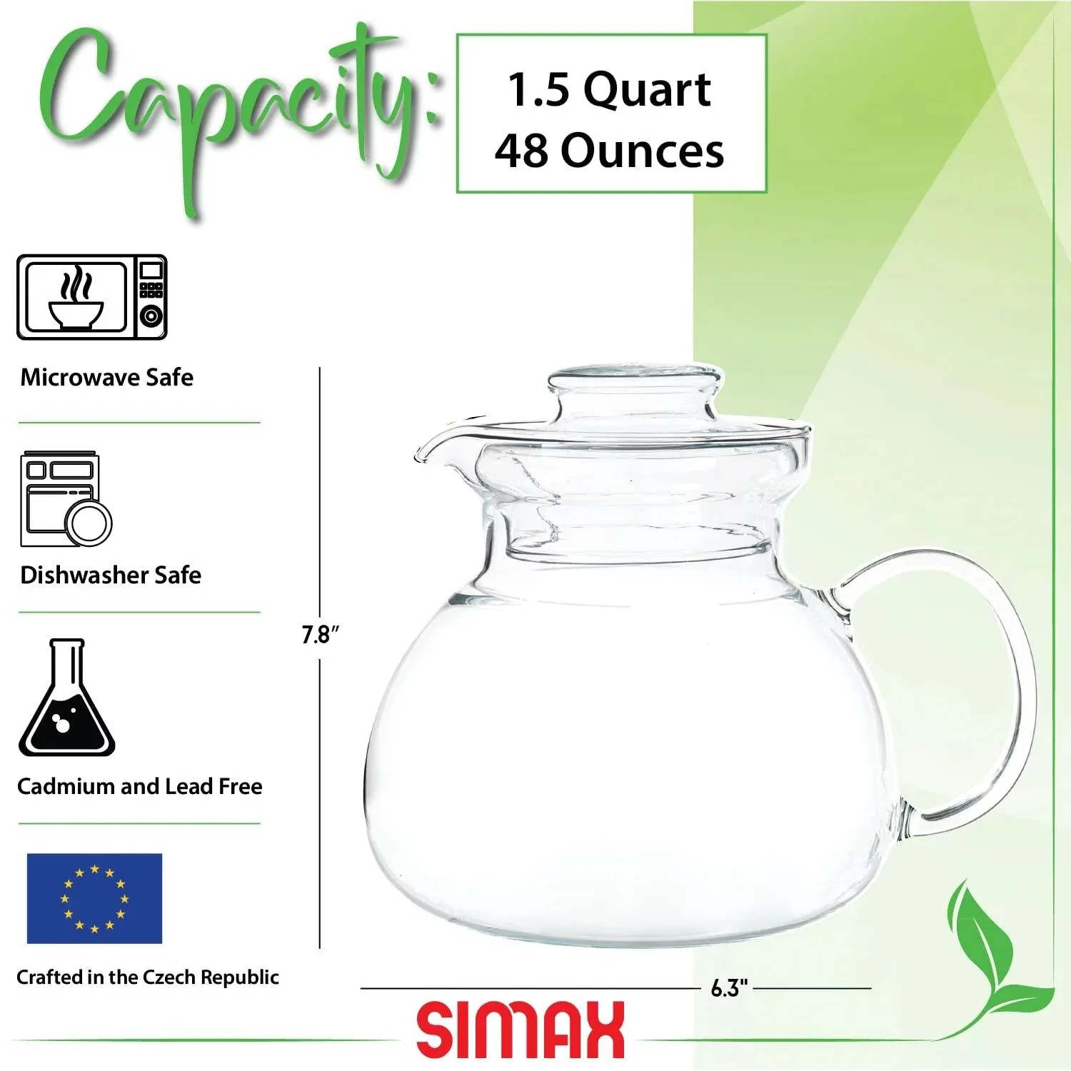 1.5 Quart Glass Teapot Tea Kettle for Stove Top - Image 5