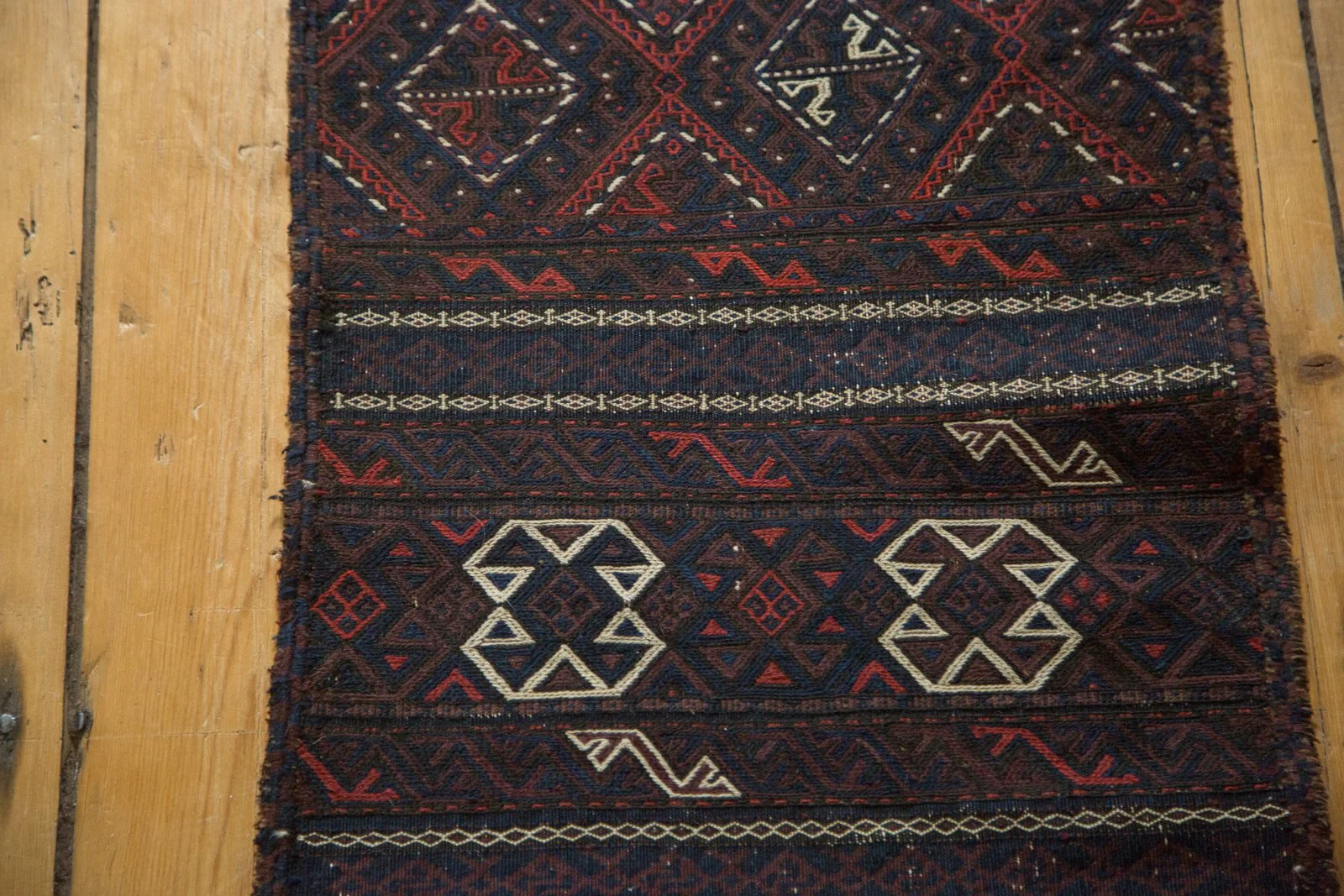 1.5x10.5 Antique Belouch Soumac Rug Runner - Image 11