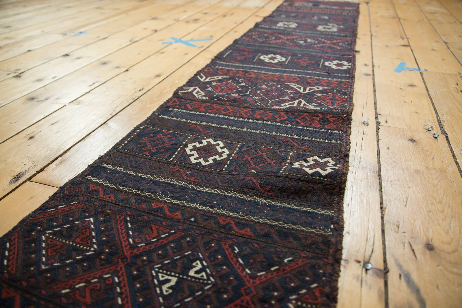 1.5x10.5 Antique Belouch Soumac Rug Runner - Image 3
