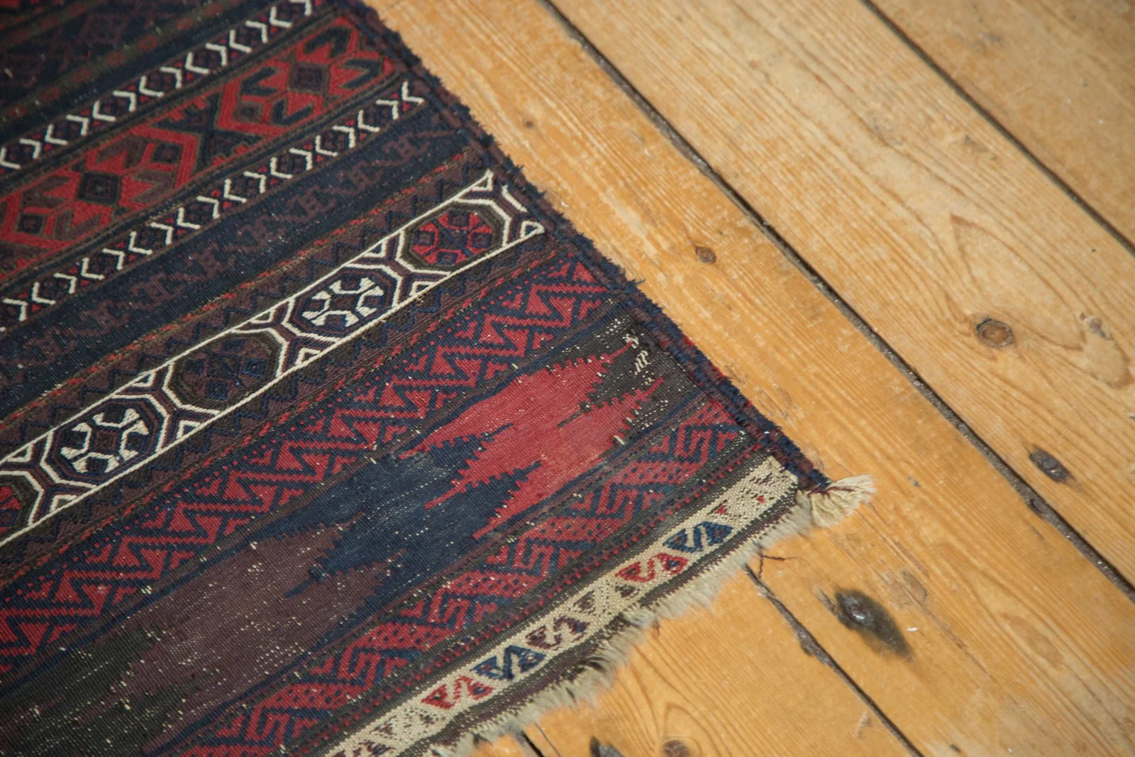 1.5x10.5 Antique Belouch Soumac Rug Runner - Image 5