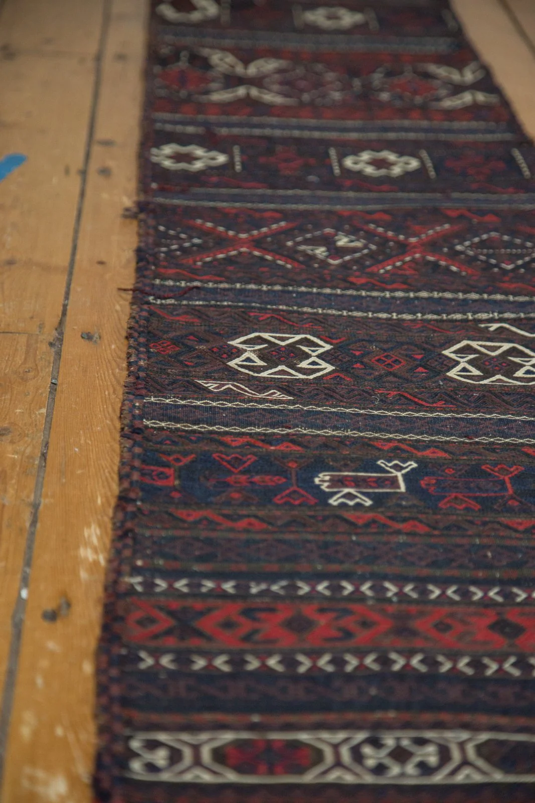 1.5x10.5 Antique Belouch Soumac Rug Runner - Image 6