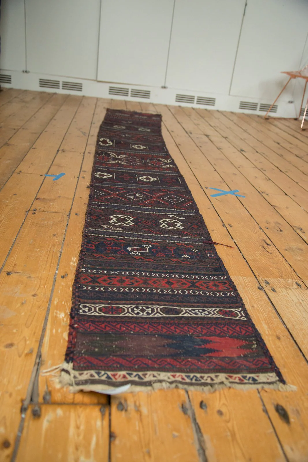 1.5x10.5 Antique Belouch Soumac Rug Runner - Image 7