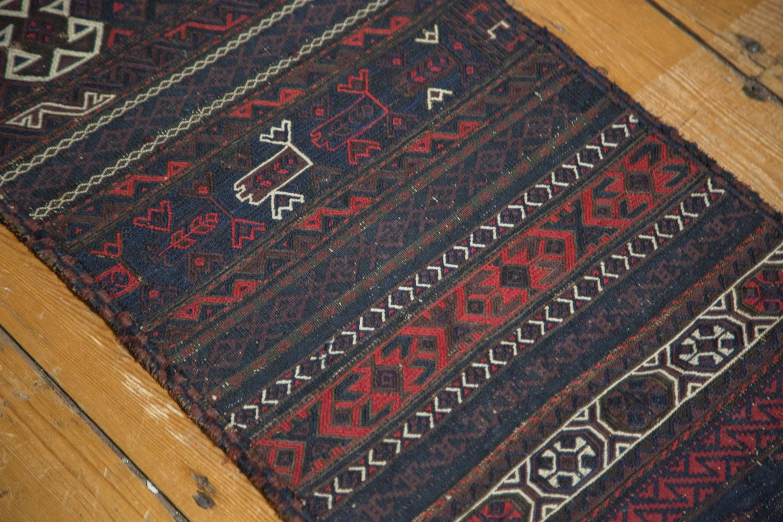 1.5x10.5 Antique Belouch Soumac Rug Runner - Image 8