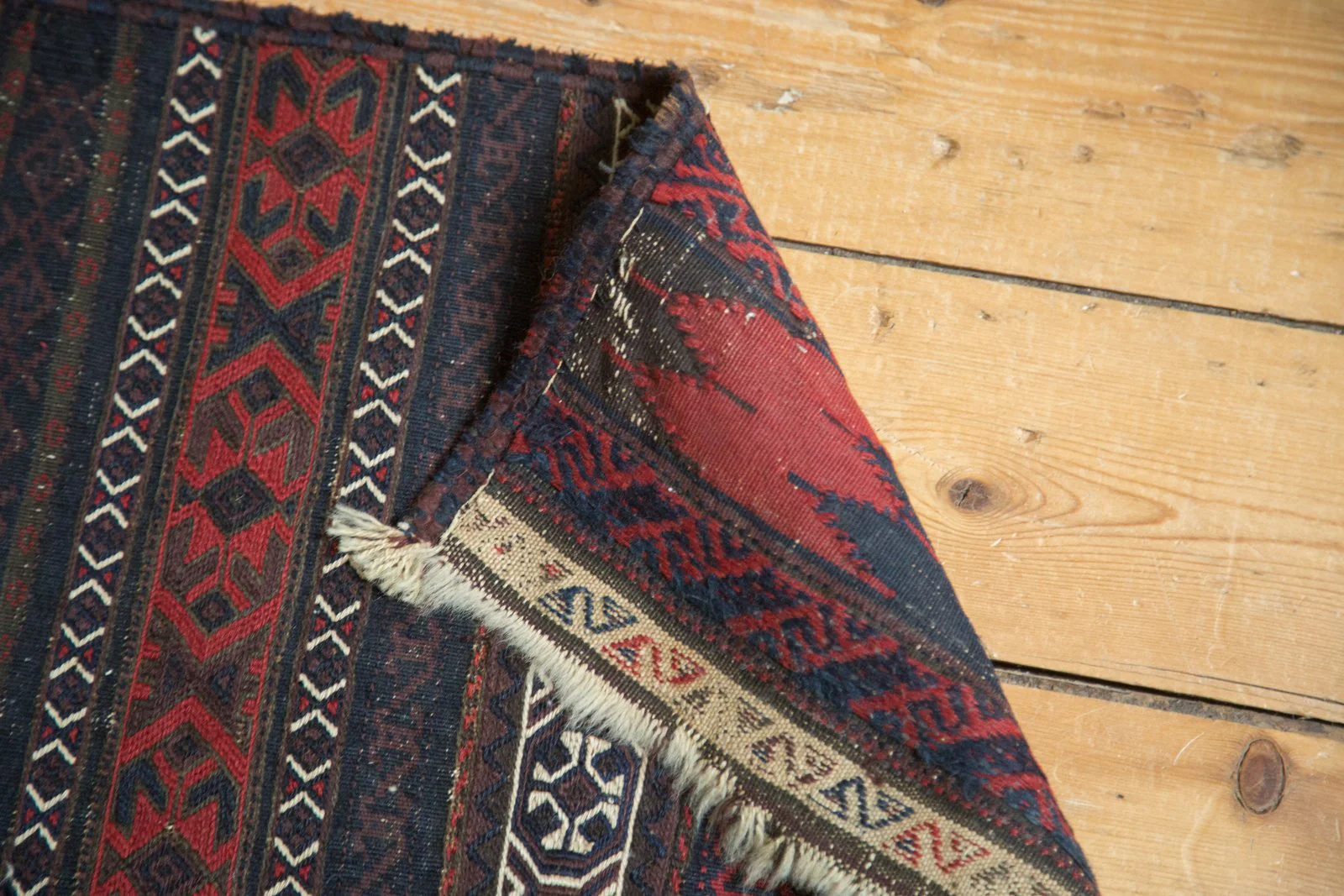 1.5x10.5 Antique Belouch Soumac Rug Runner - Image 9