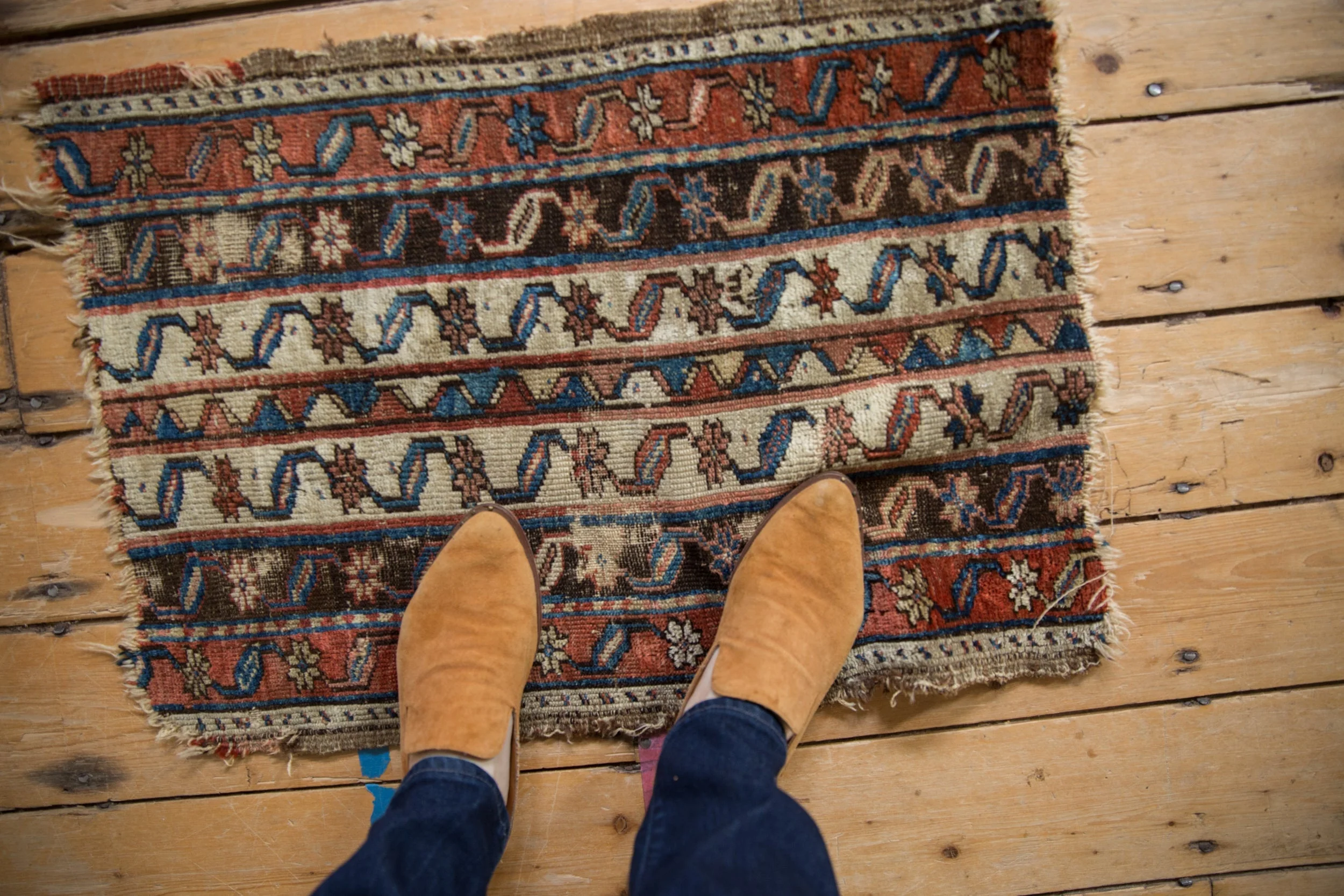 1.5x2.5 Antique Fragment Anatolian Rug Mat - Image 2