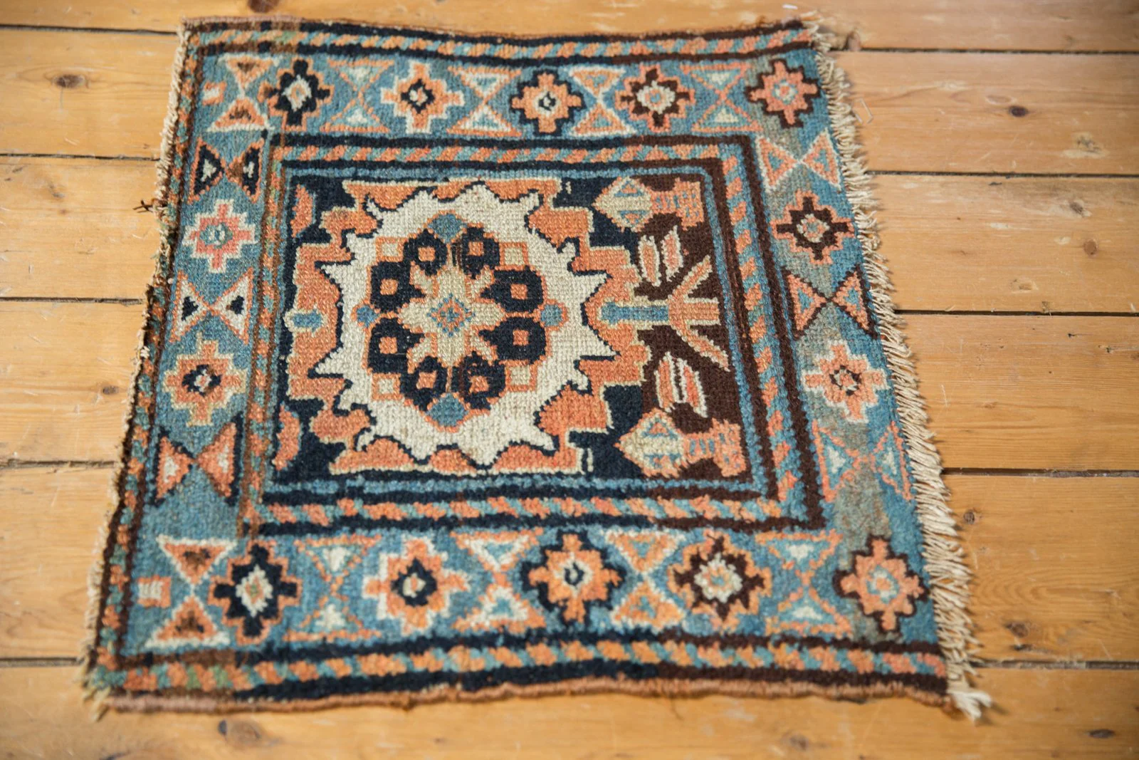 1.5x2 Antique Bagface Kurdish Square Rug Mat - Image 3