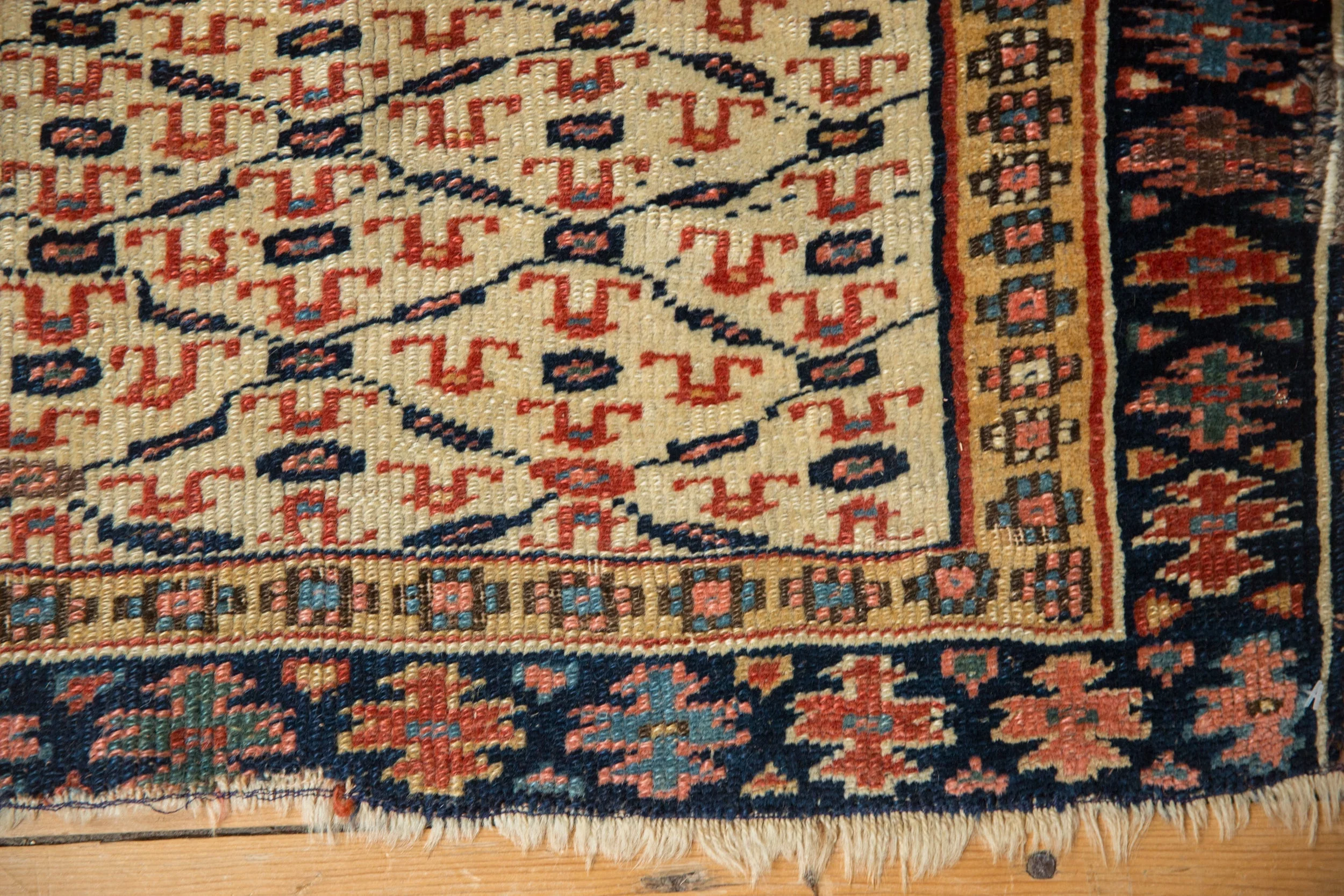 1.5x2 Antique Kurdish Square Rug Mat - Image 4