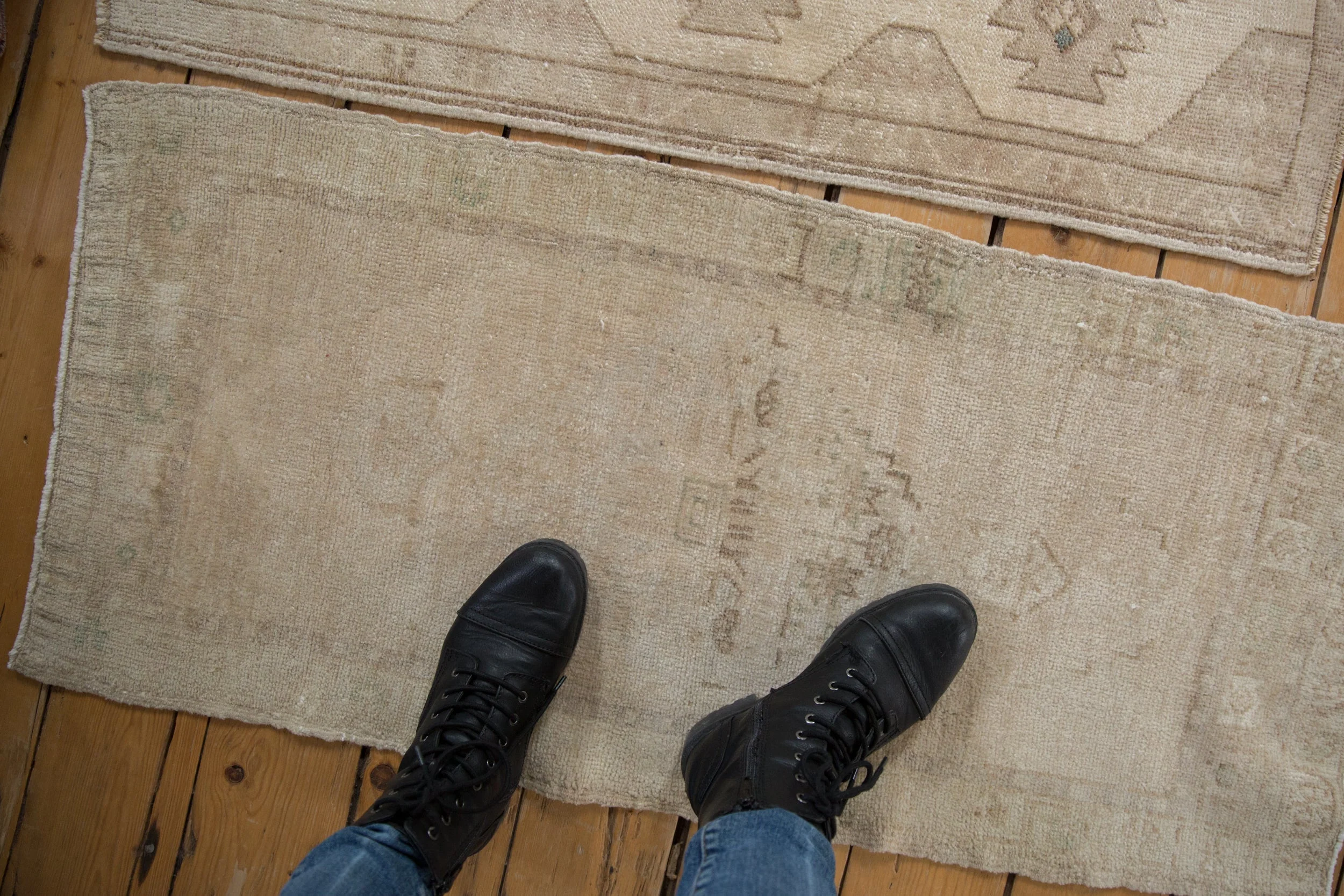 1.5x3.5 Vintage Distressed Oushak Rug Mat Runner - Image 2