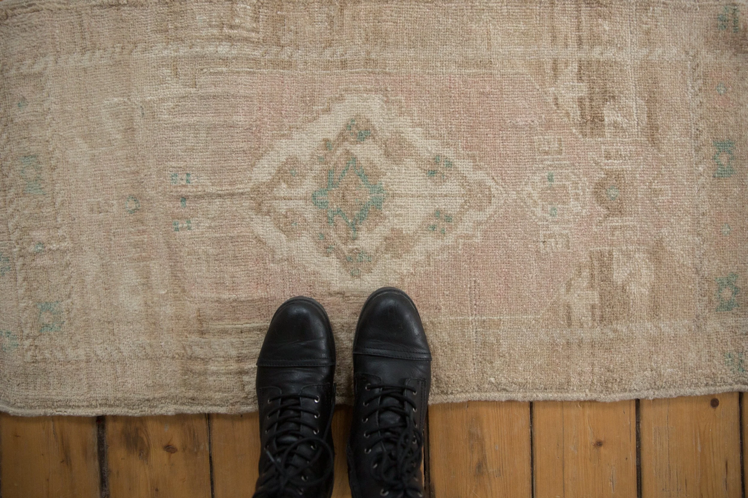 1.5x3.5 Vintage Distressed Oushak Rug Mat Runner - Image 2