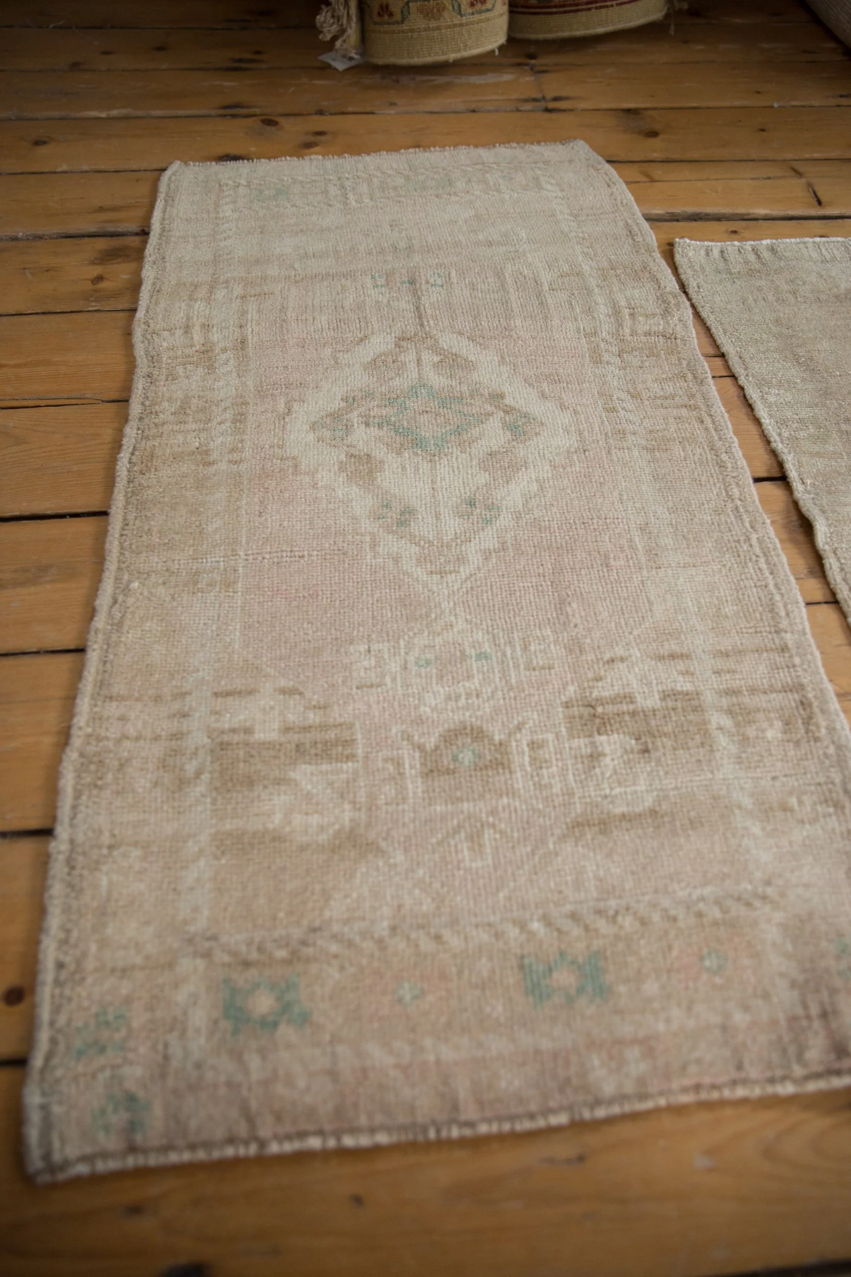 1.5x3.5 Vintage Distressed Oushak Rug Mat Runner - Image 3