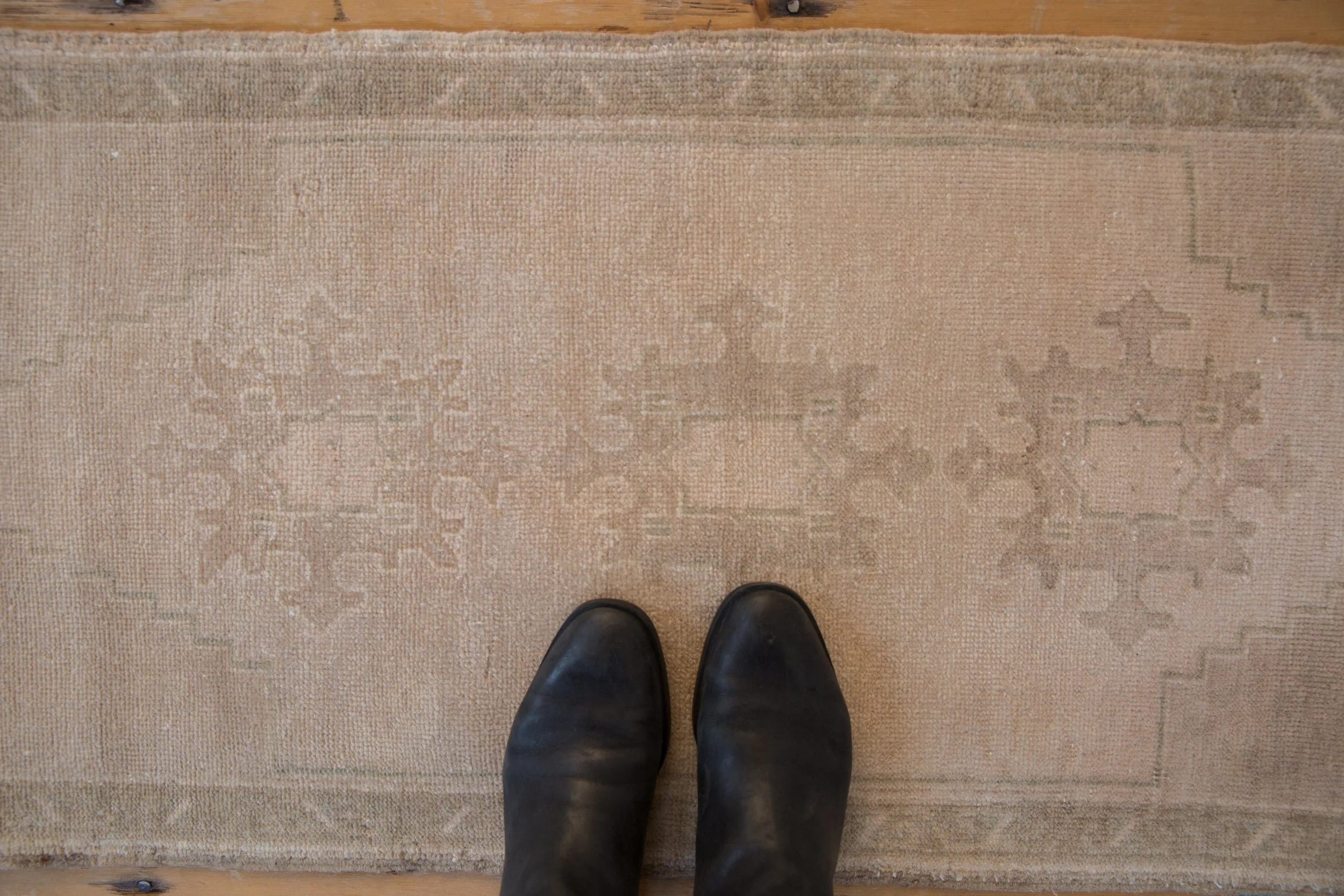 1.5x3.5 Vintage Distressed Oushak Rug Mat Runner - Image 2