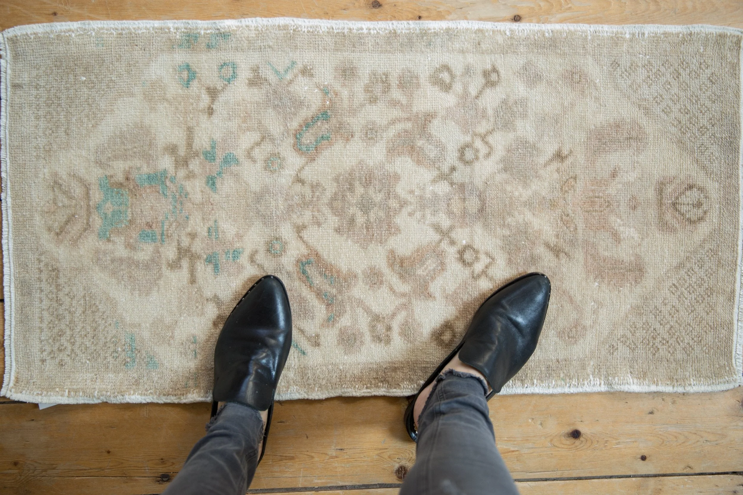 1.5x3.5 Vintage Distressed Oushak Rug Mat Runner - Image 2