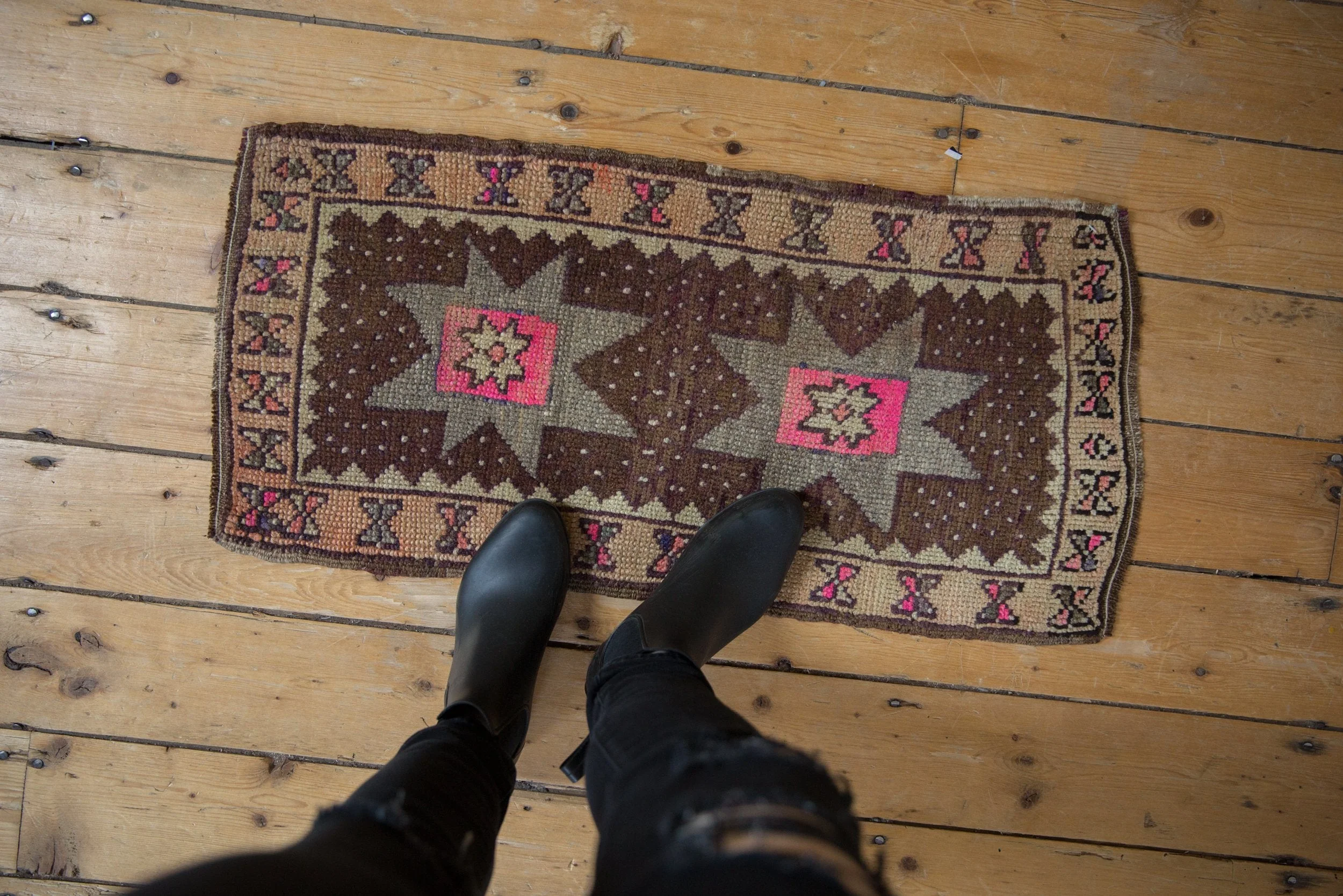 1.5x3 Vintage Distressed Oushak Rug Mat - Image 2