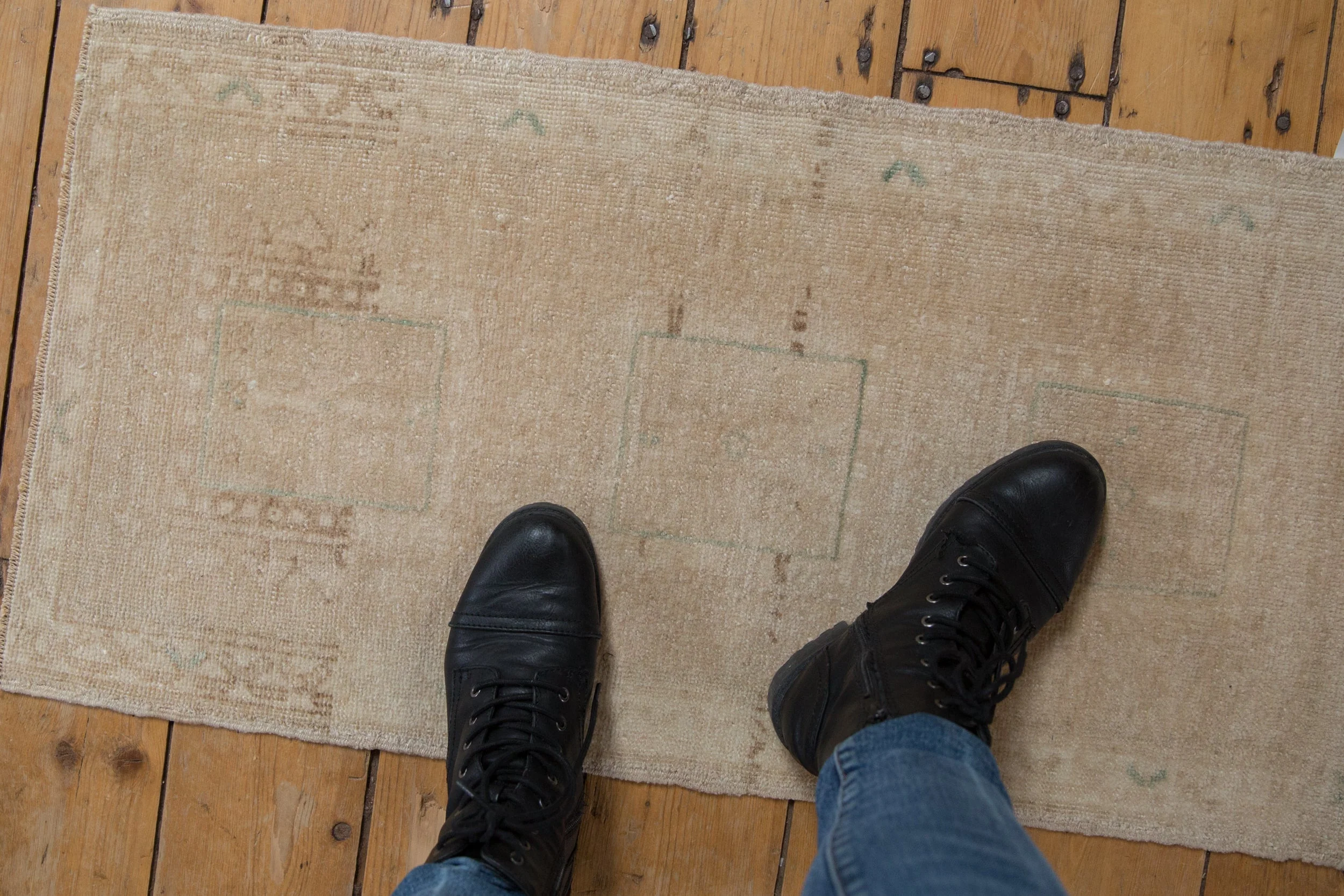 1.5x3 Vintage Distressed Oushak Rug Mat - Image 2