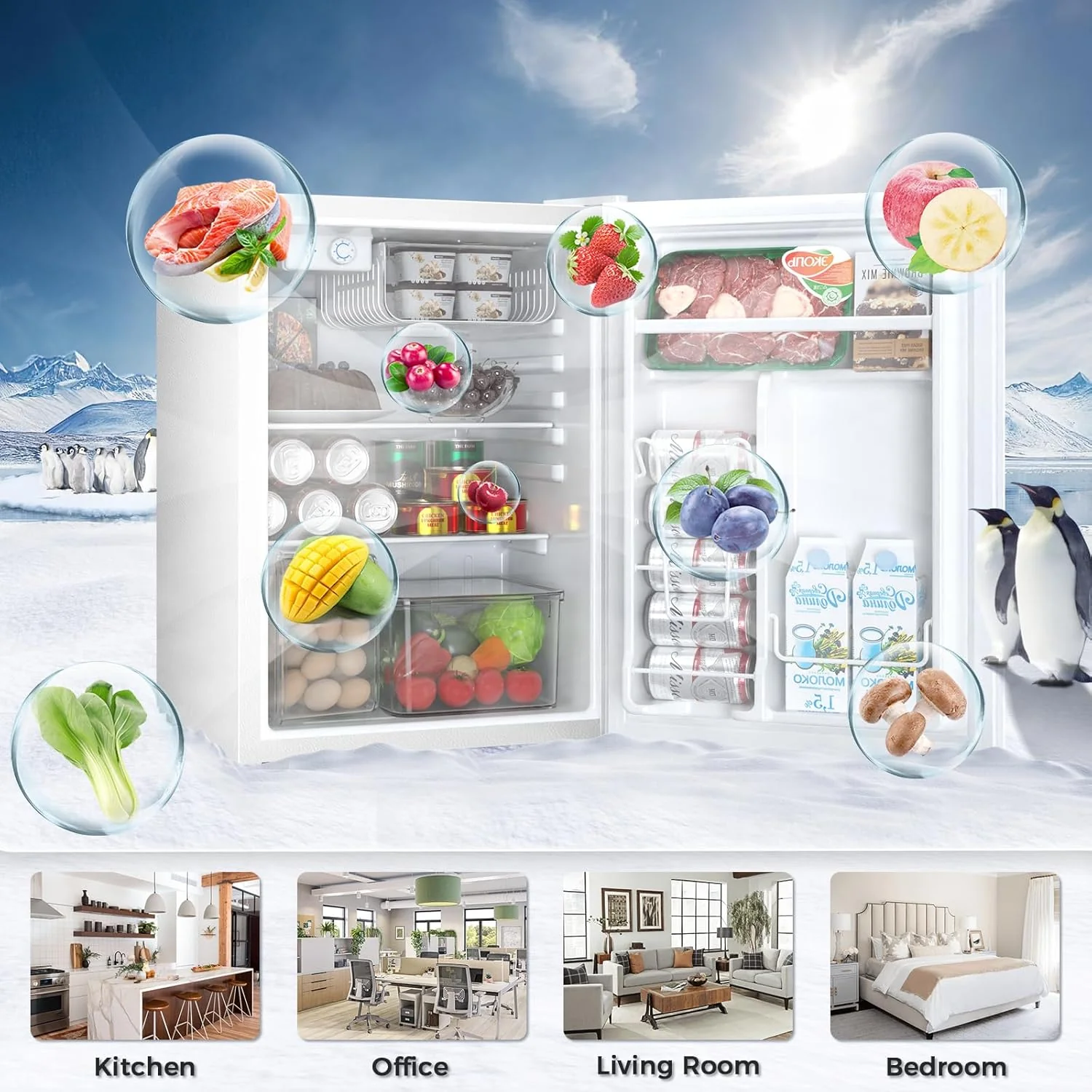 2.6\3.2 cu. ft Mini Fridge with Freezer - Image 35