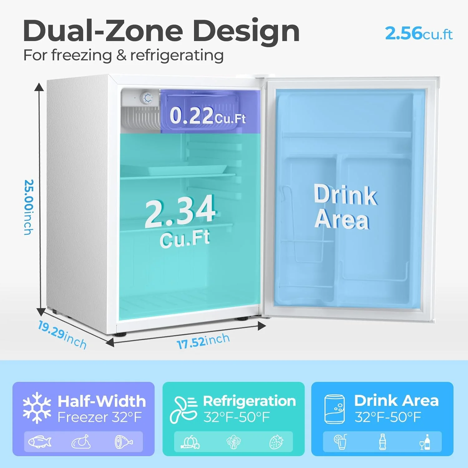 2.6\3.2 cu. ft Mini Fridge with Freezer - Image 44