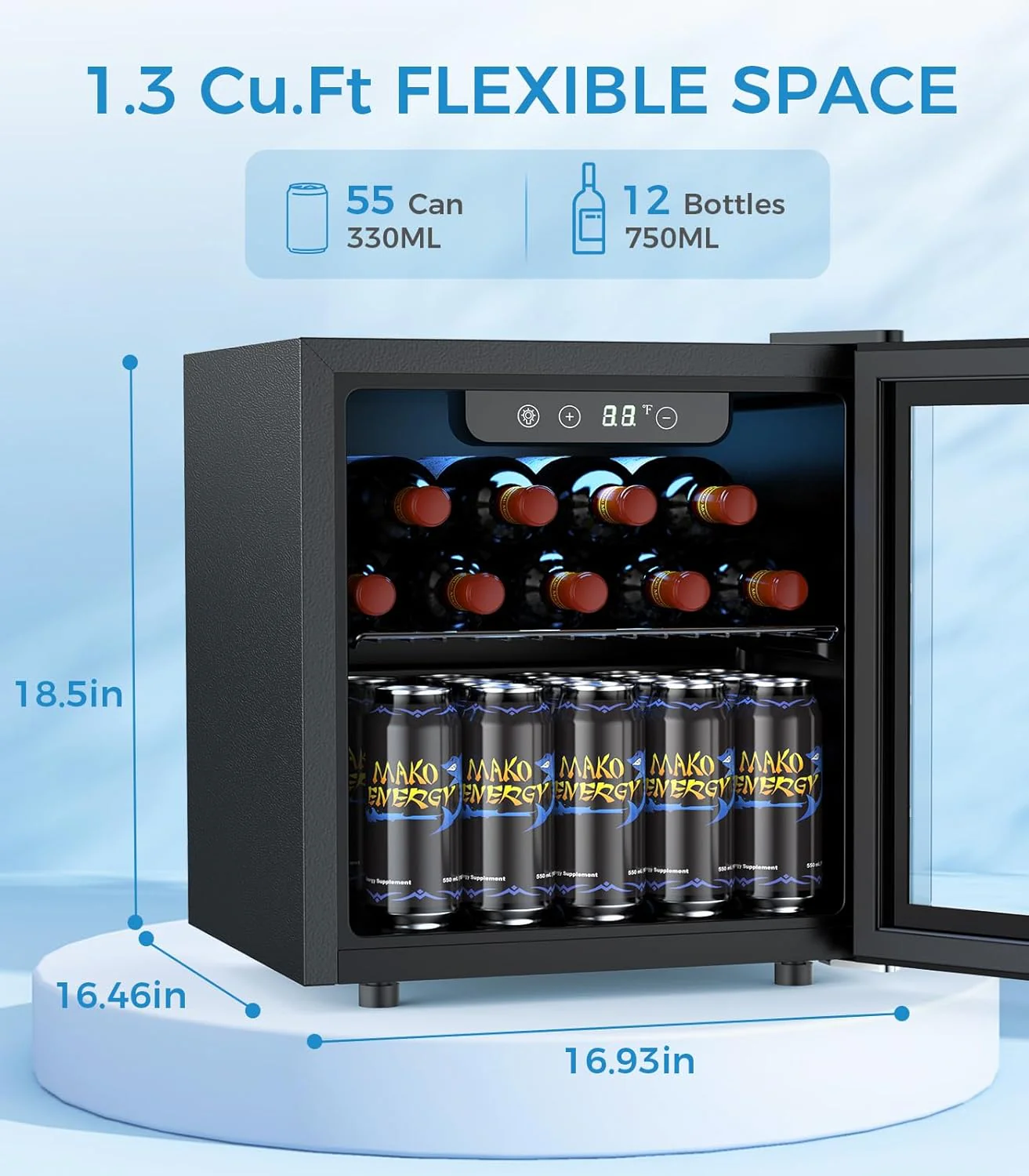 1.6 Cu.ft Mini Beverage Refrigerator and Cooler W5836H - Image 2