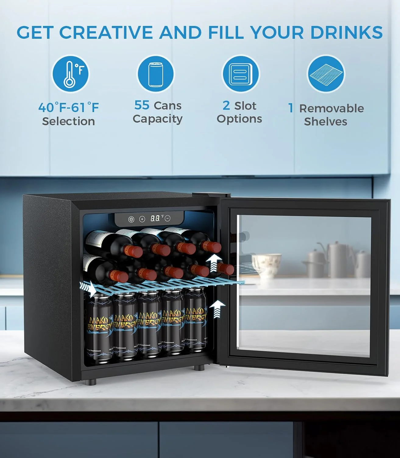 1.6 Cu.ft Mini Beverage Refrigerator and Cooler W5836H - Image 5
