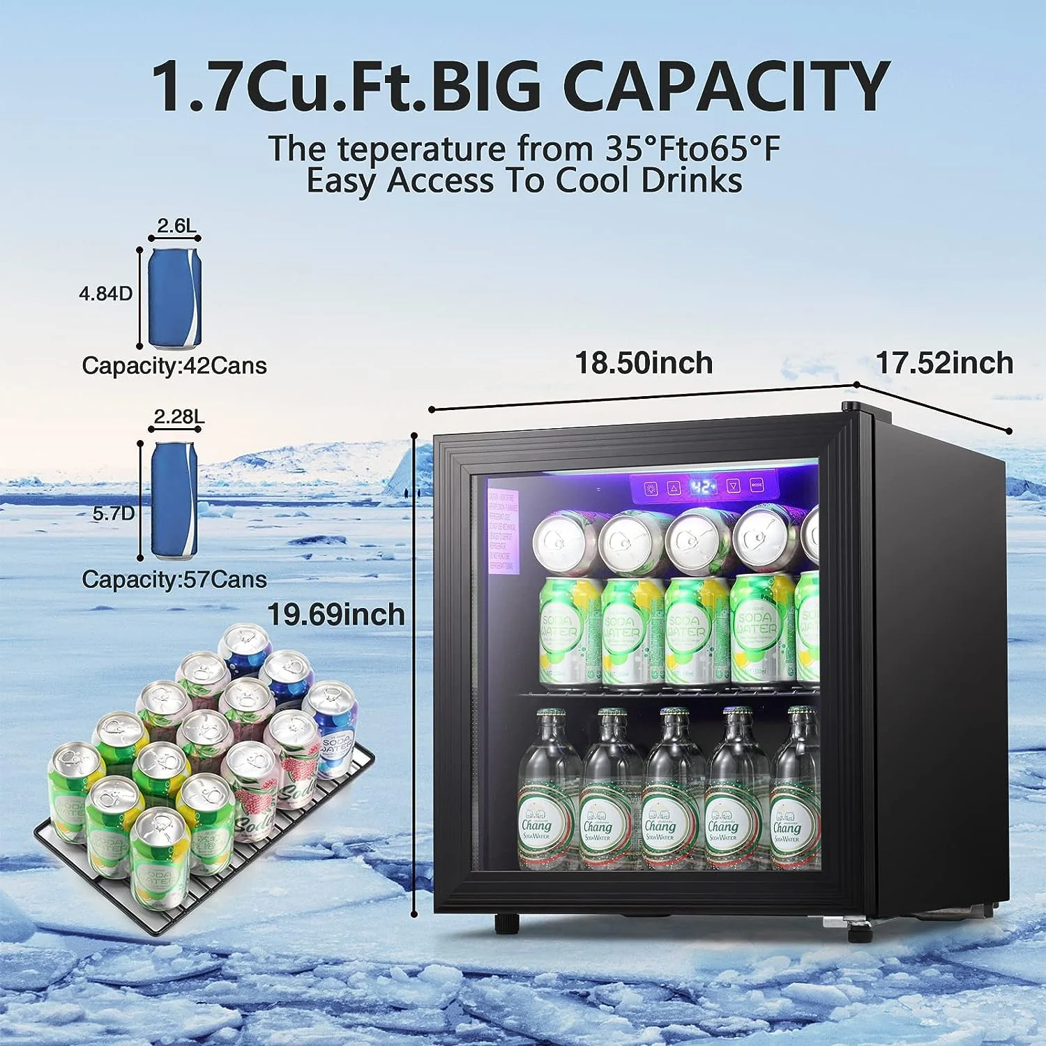 1.7 Cu.Ft Mini Beverage Refrigerator W6850 - Image 6