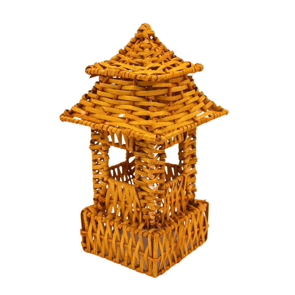 10 (+1 Free Bonus) Small Natural Rattan Pagoda Lanterns - Handmade - Image 11