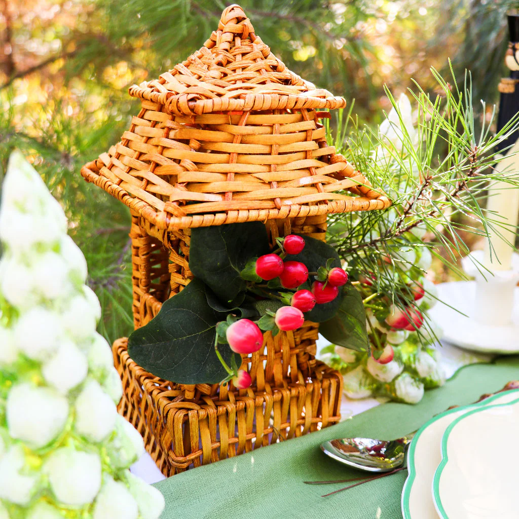 10 (+1 Free Bonus) Small Natural Rattan Pagoda Lanterns - Handmade - Image 6
