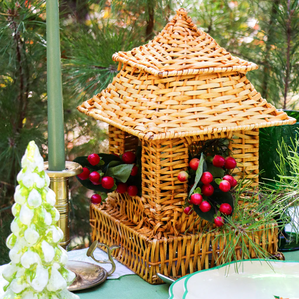 10 (+1 Free Bonus) Small Natural Rattan Pagoda Lanterns - Handmade - Image 7