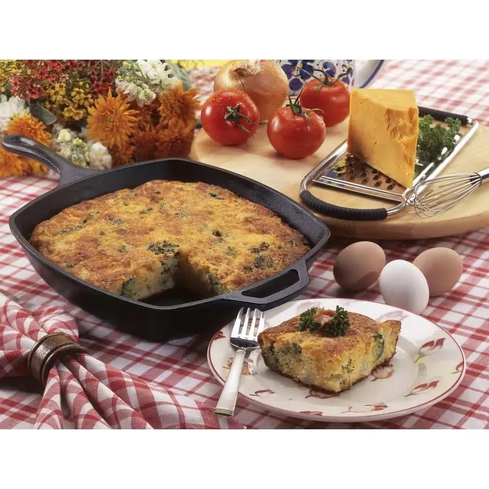 10.5-inch Square Cast Iron Skillet Frying Pan - Made in USA - Image 2
