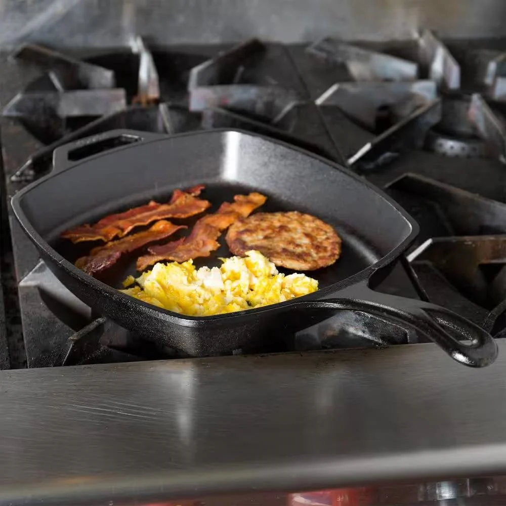 10.5-inch Square Cast Iron Skillet Frying Pan - Made in USA - Image 4