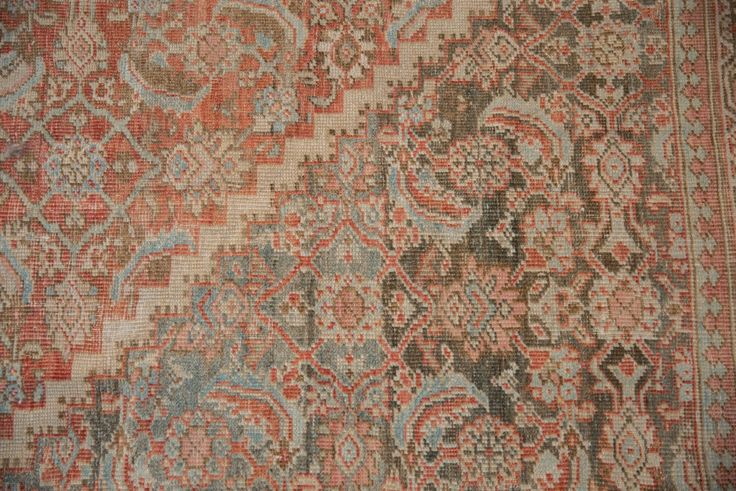 10.5x13 Vintage Distressed Mahal Carpet - Image 8