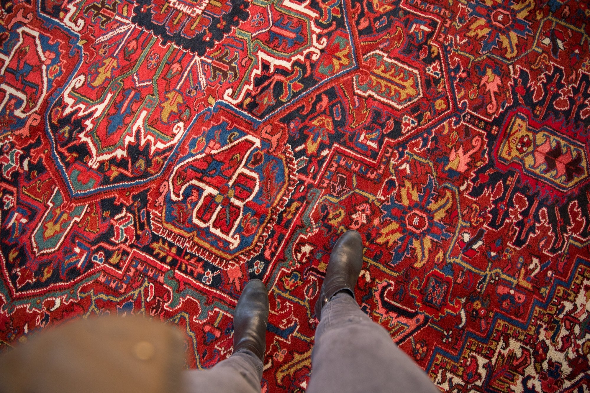 10.5x14.5 Vintage Heriz Carpet - Image 2