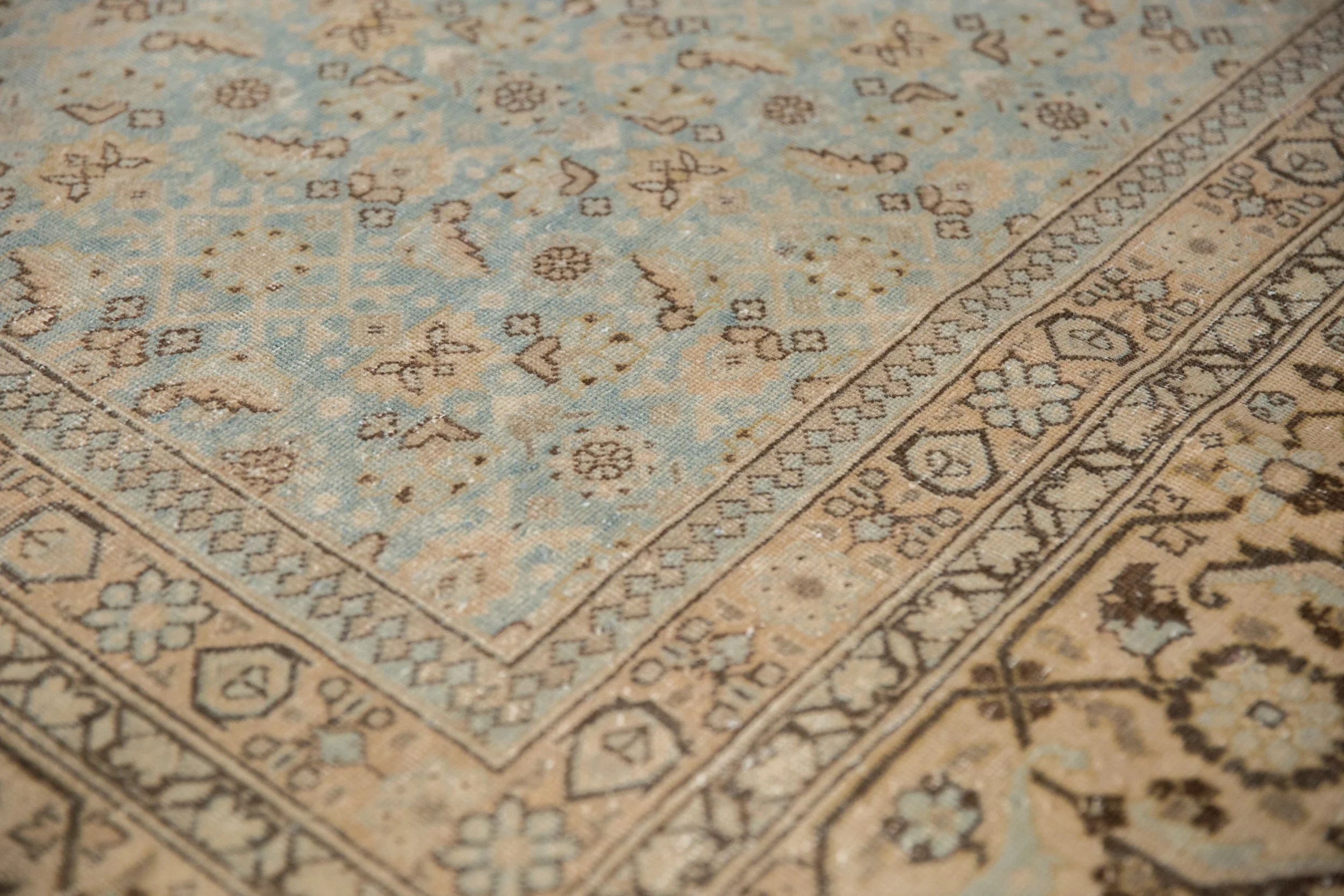 10.5x14 Vintage Distressed Tabriz Carpet - Image 4