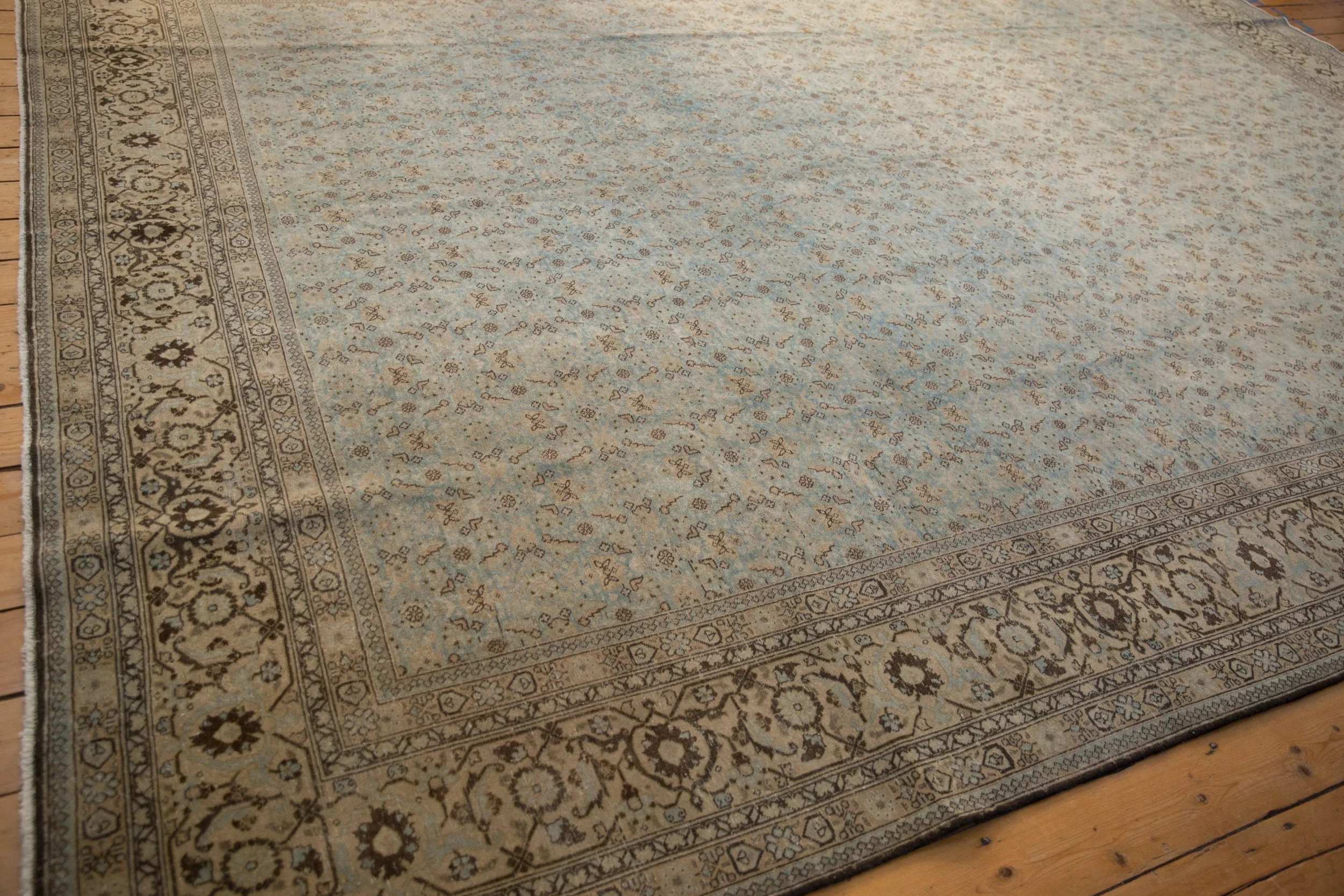 10.5x14 Vintage Distressed Tabriz Carpet - Image 6