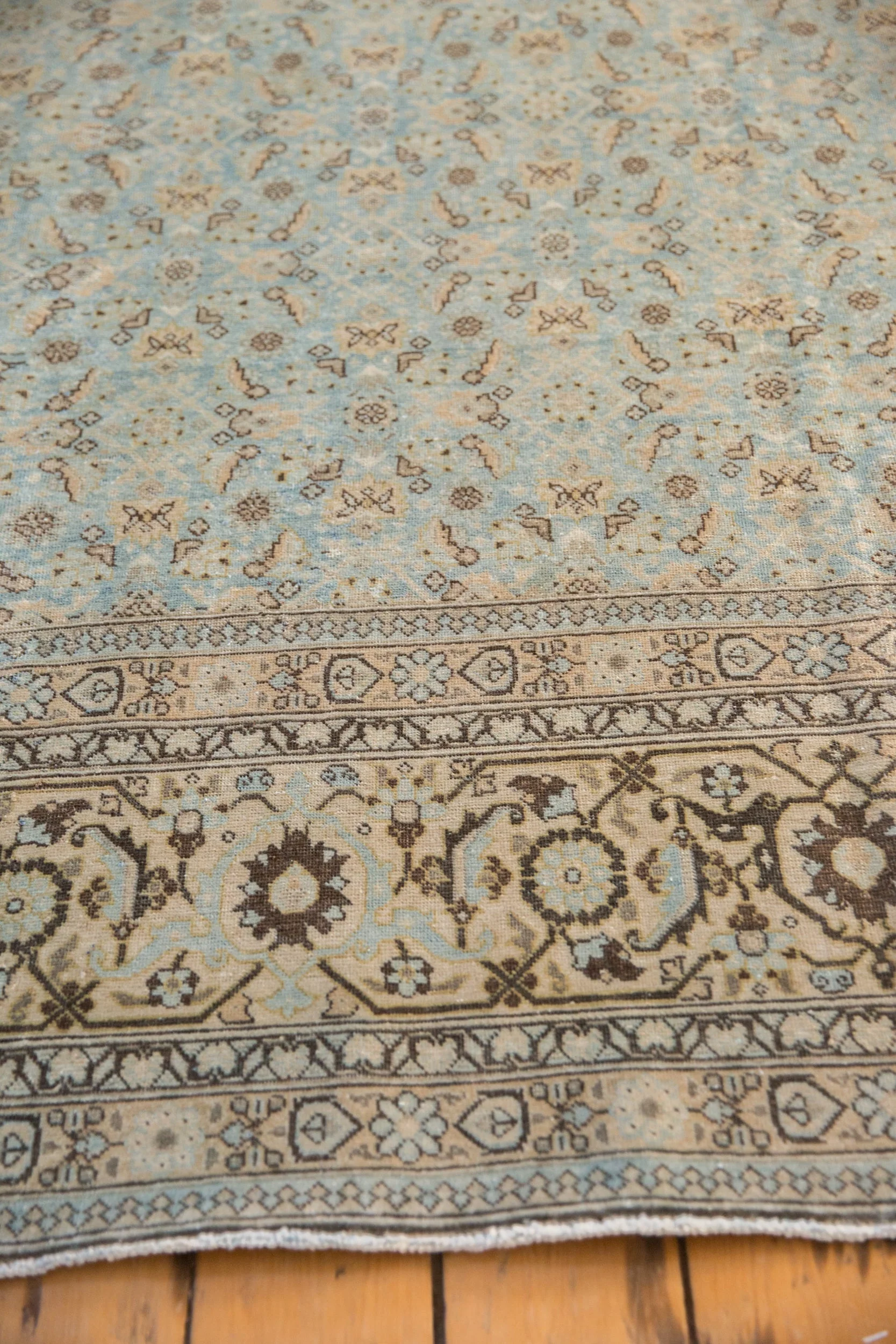 10.5x14 Vintage Distressed Tabriz Carpet - Image 8
