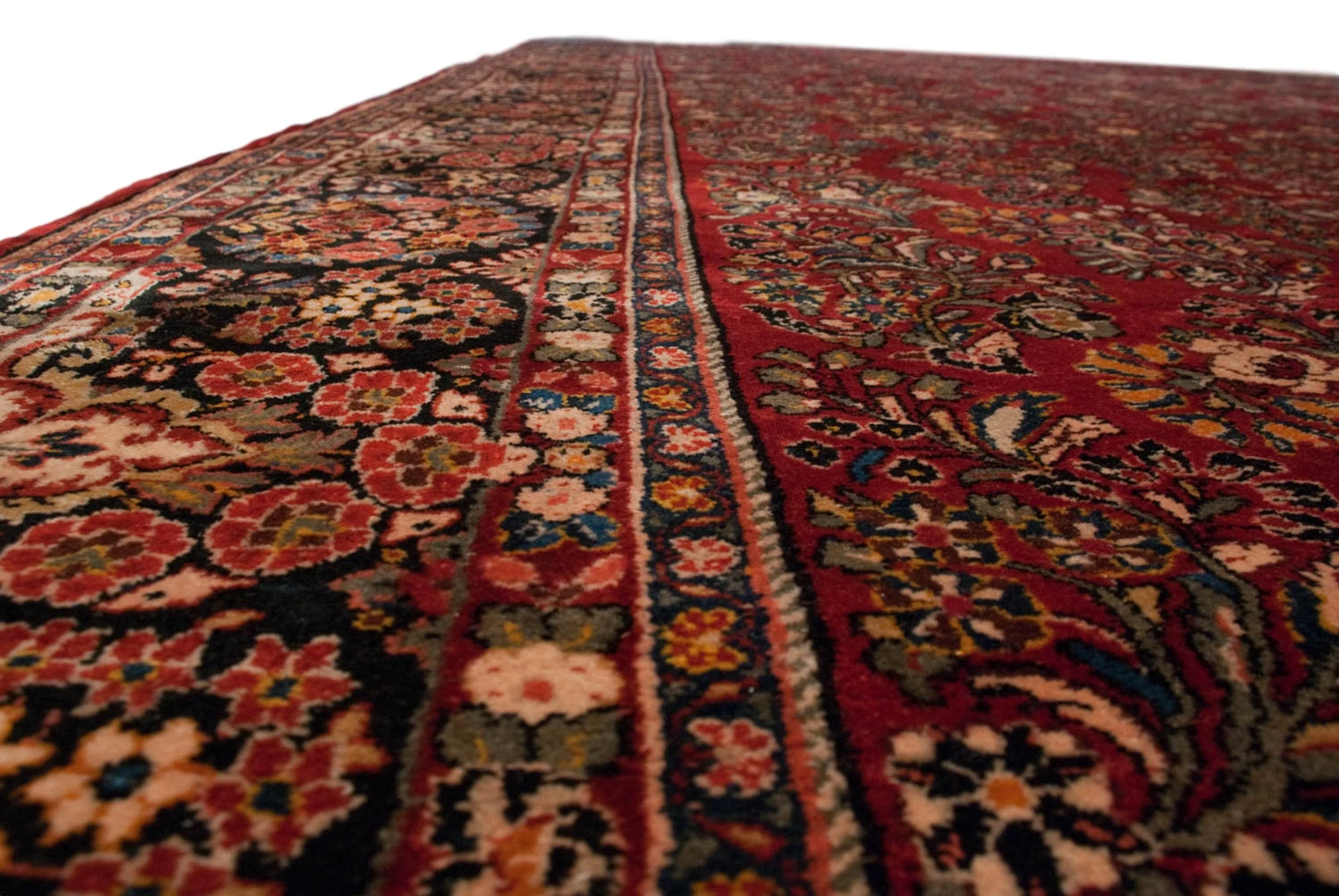 10.5x18.5 Vintage American Sarouk Carpet - Image 9