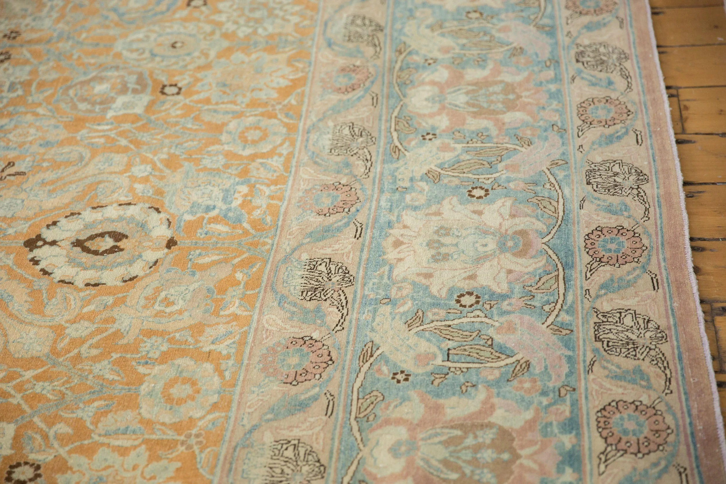 10.5x18.5 Vintage Distressed Tabriz Carpet - Image 10