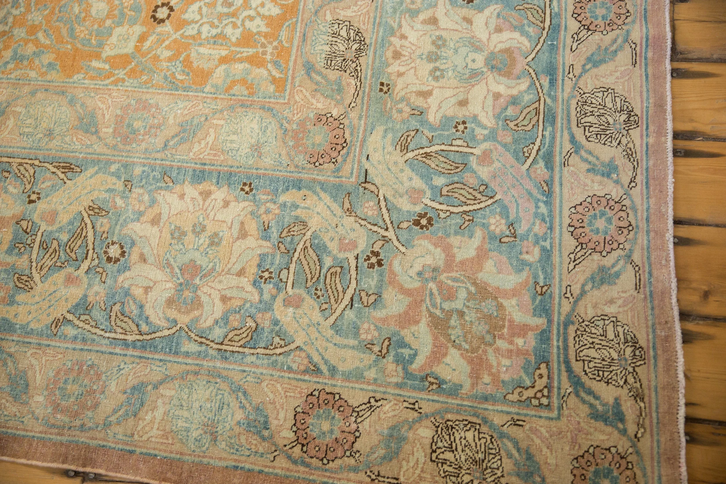 10.5x18.5 Vintage Distressed Tabriz Carpet - Image 11
